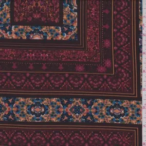 1 YD PC-Maroon Block Jersey Knit Fabric