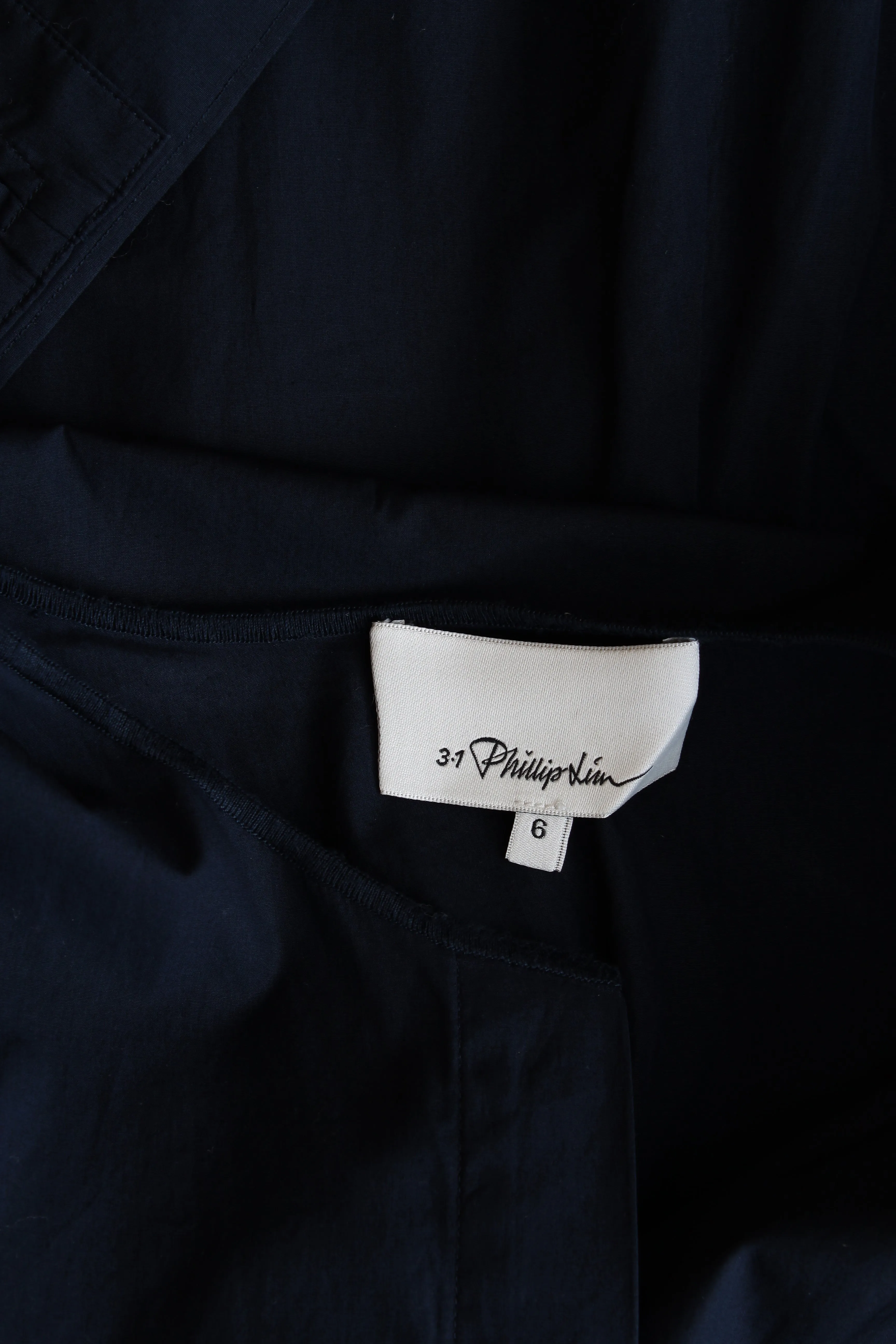 3.1 Phillip Lim Belted Cotton-Poplin Dress W/Asymmetrical Hem