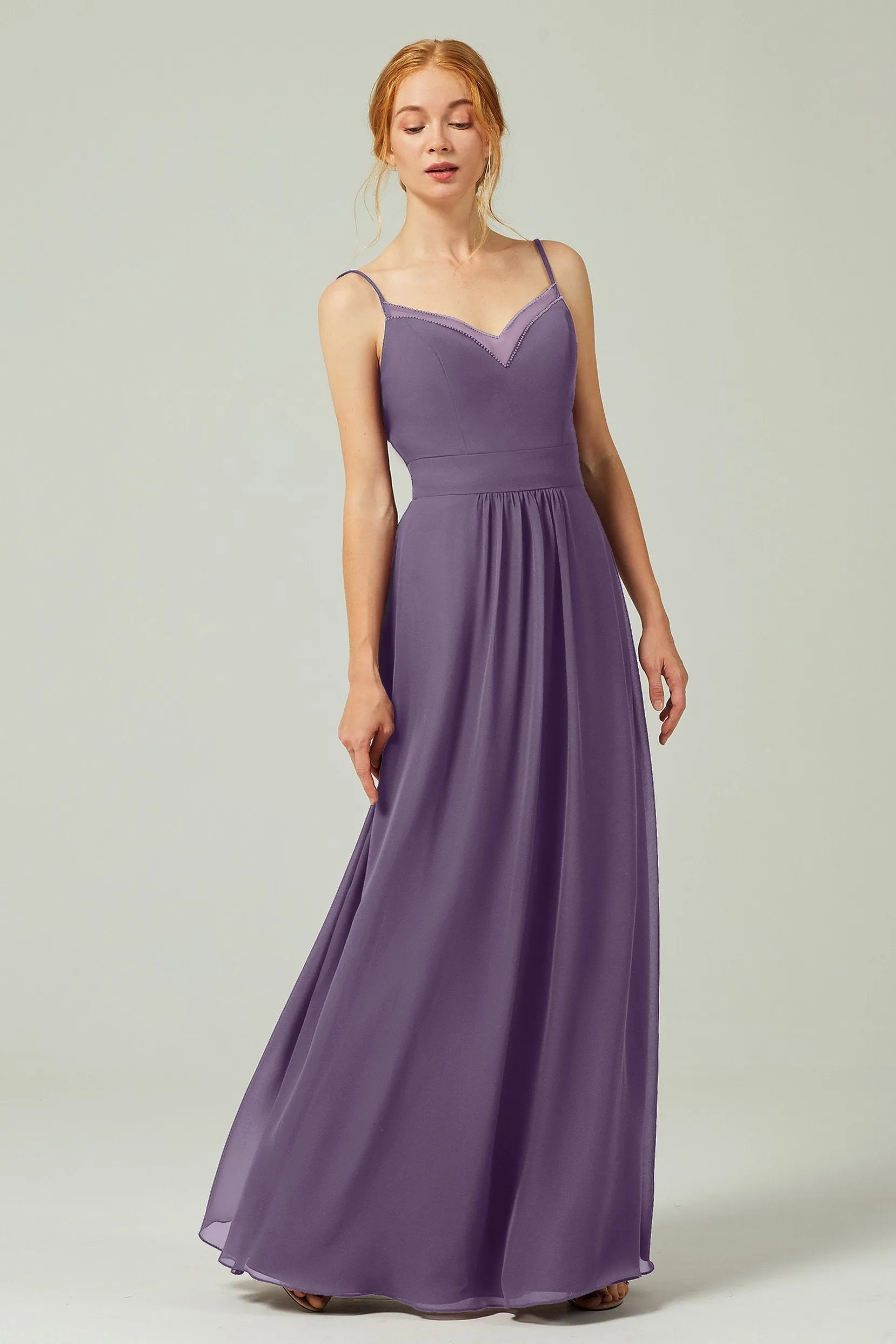 A-Line Floor Length Chiffon Bridesmaid Dress CB0293