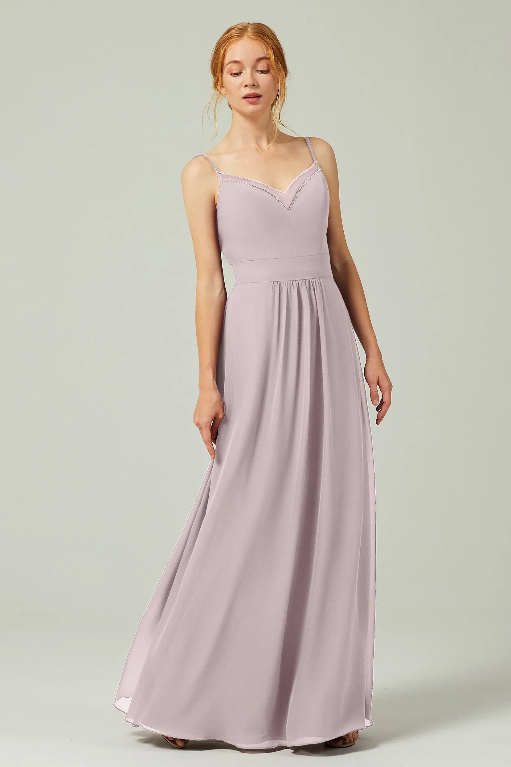 A-Line Floor Length Chiffon Bridesmaid Dress CB0293