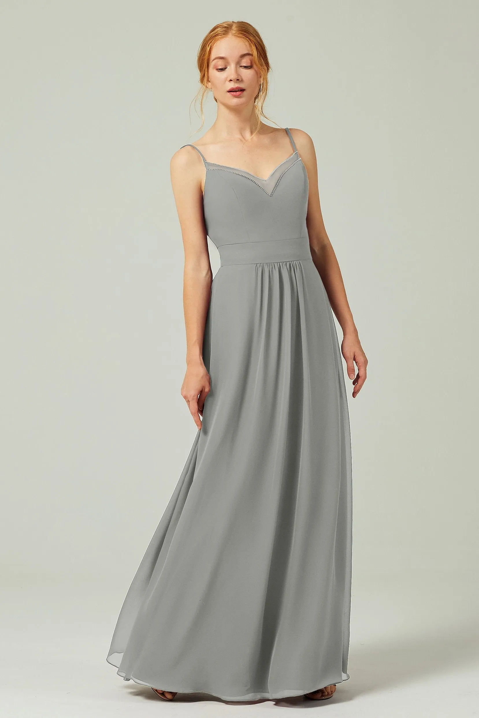 A-Line Floor Length Chiffon Bridesmaid Dress CB0293