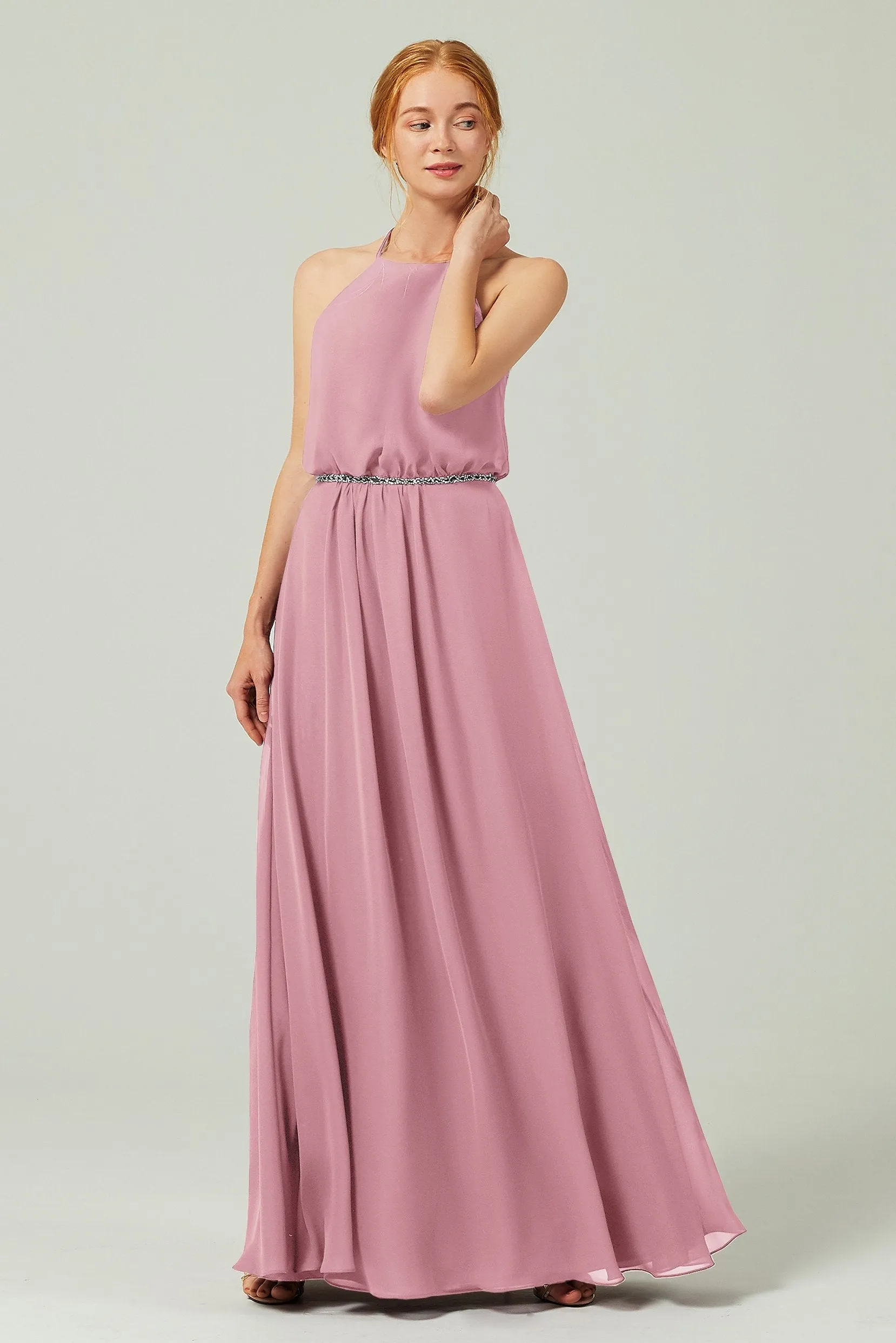 A-Line Floor Length Chiffon Bridesmaid Dress CB0293