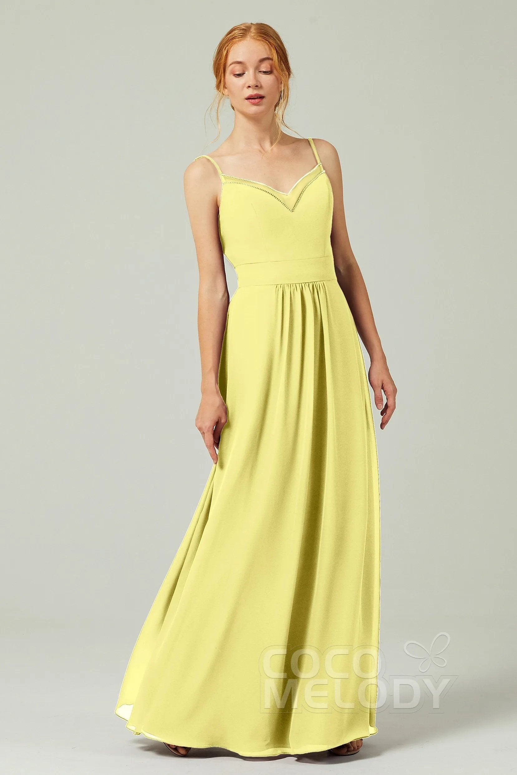A-Line Floor Length Chiffon Bridesmaid Dress CB0293
