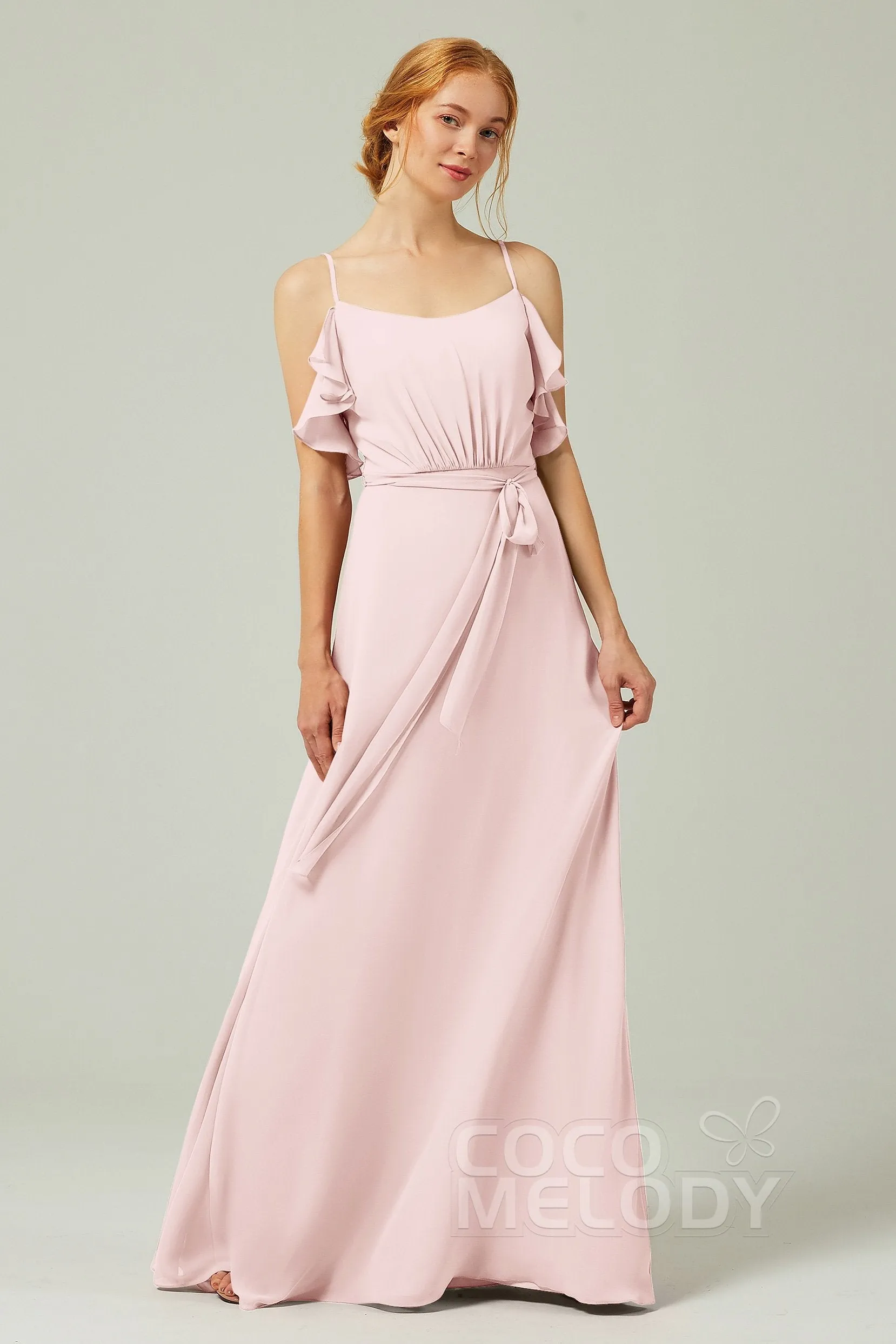 A-Line Floor Length Chiffon Bridesmaid Dress CB0299