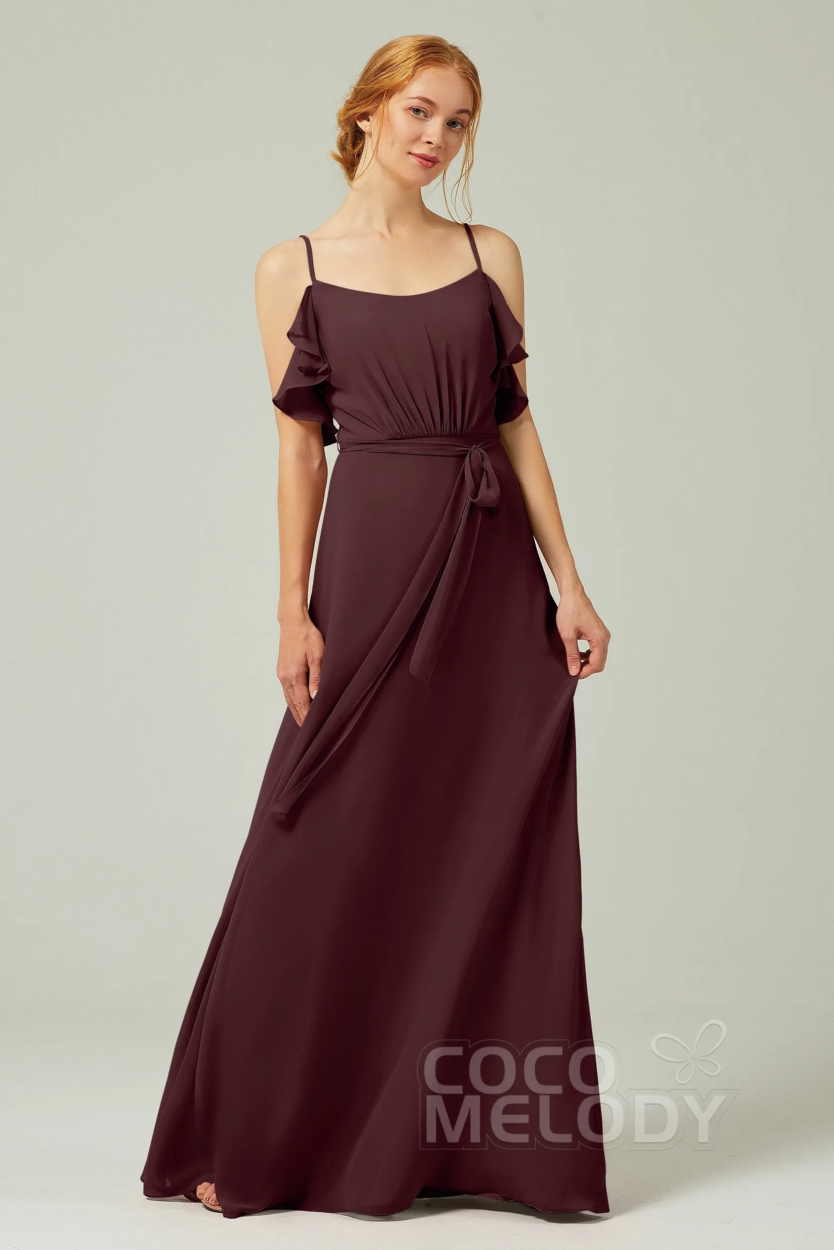A-Line Floor Length Chiffon Bridesmaid Dress CB0299