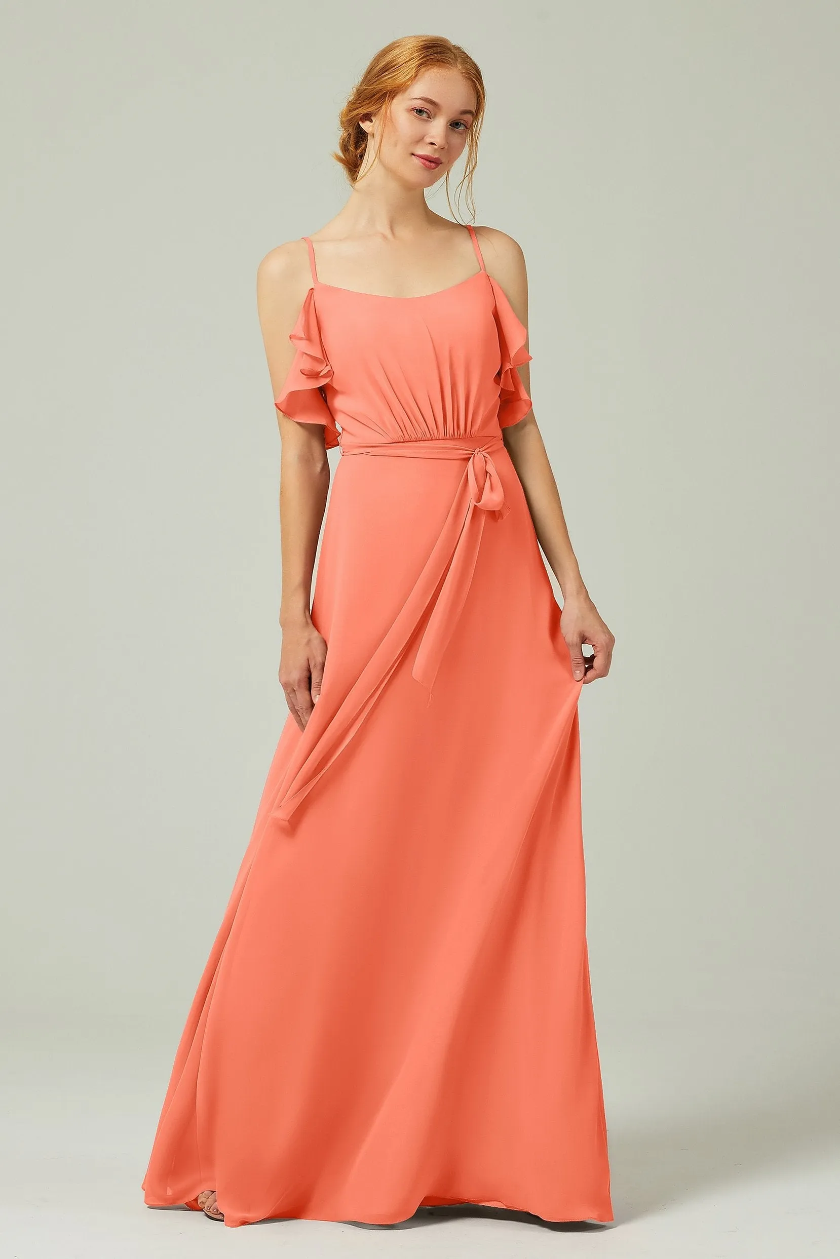 A-Line Floor Length Chiffon Bridesmaid Dress CB0299