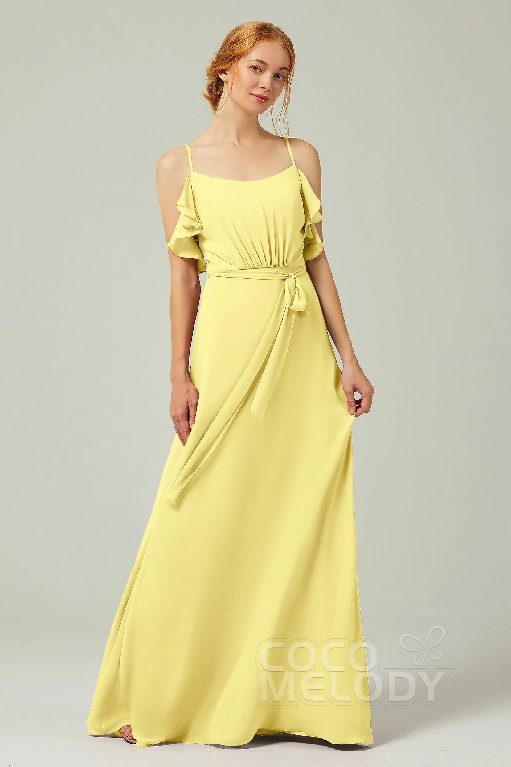 A-Line Floor Length Chiffon Bridesmaid Dress CB0299