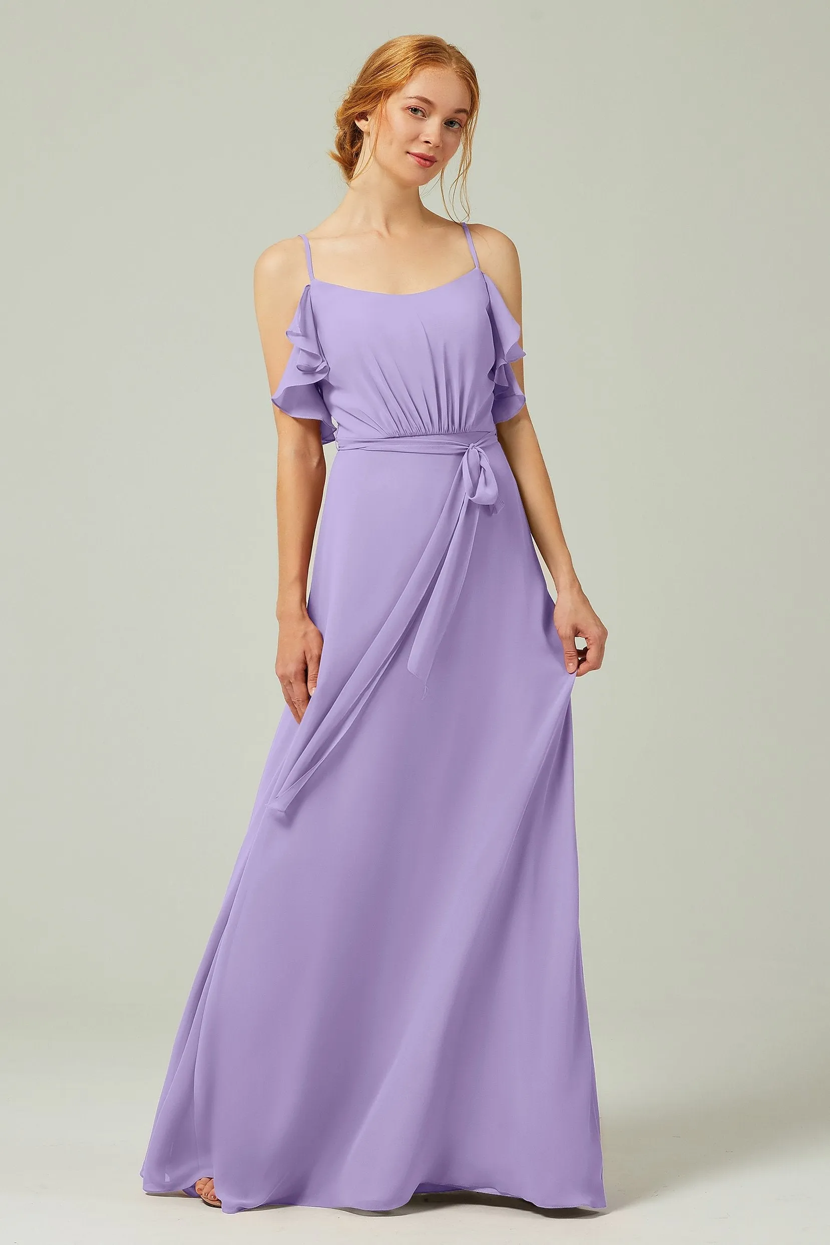 A-Line Floor Length Chiffon Bridesmaid Dress CB0299
