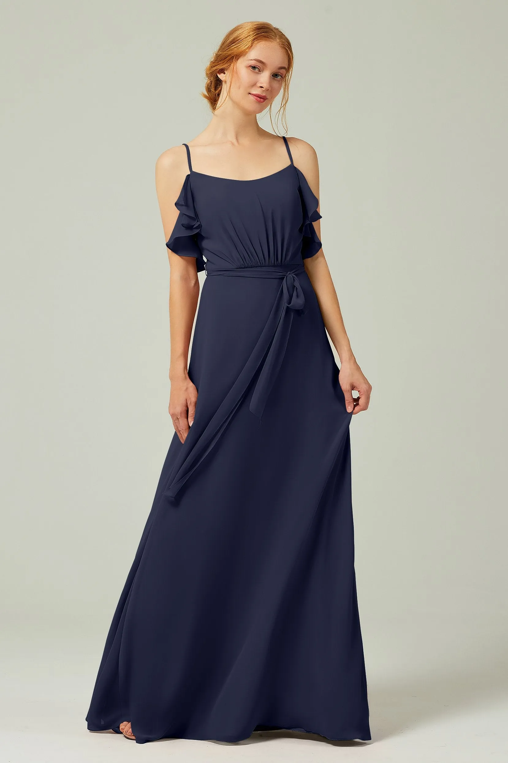 A-Line Floor Length Chiffon Bridesmaid Dress CB0299