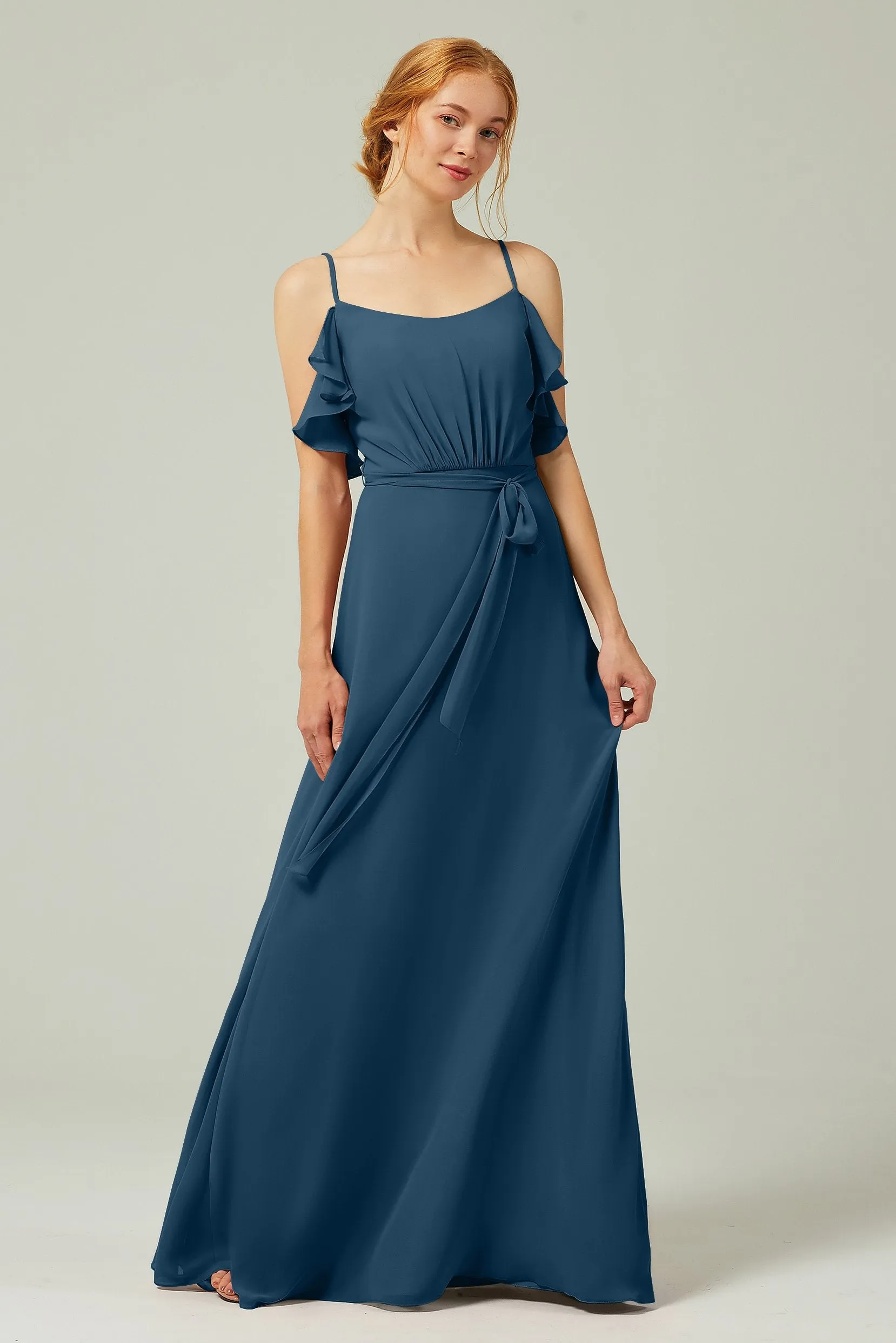 A-Line Floor Length Chiffon Bridesmaid Dress CB0299