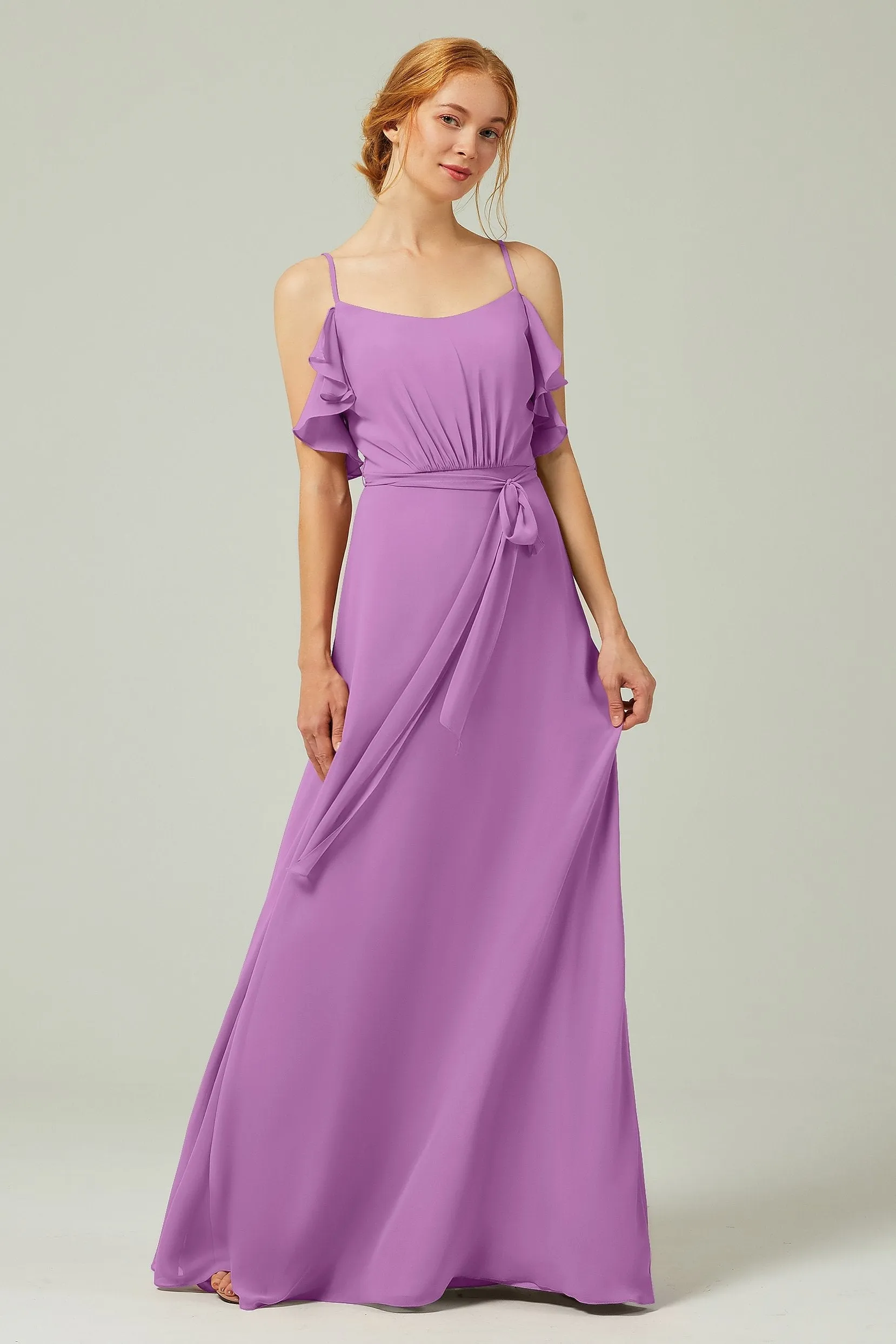 A-Line Floor Length Chiffon Bridesmaid Dress CB0299