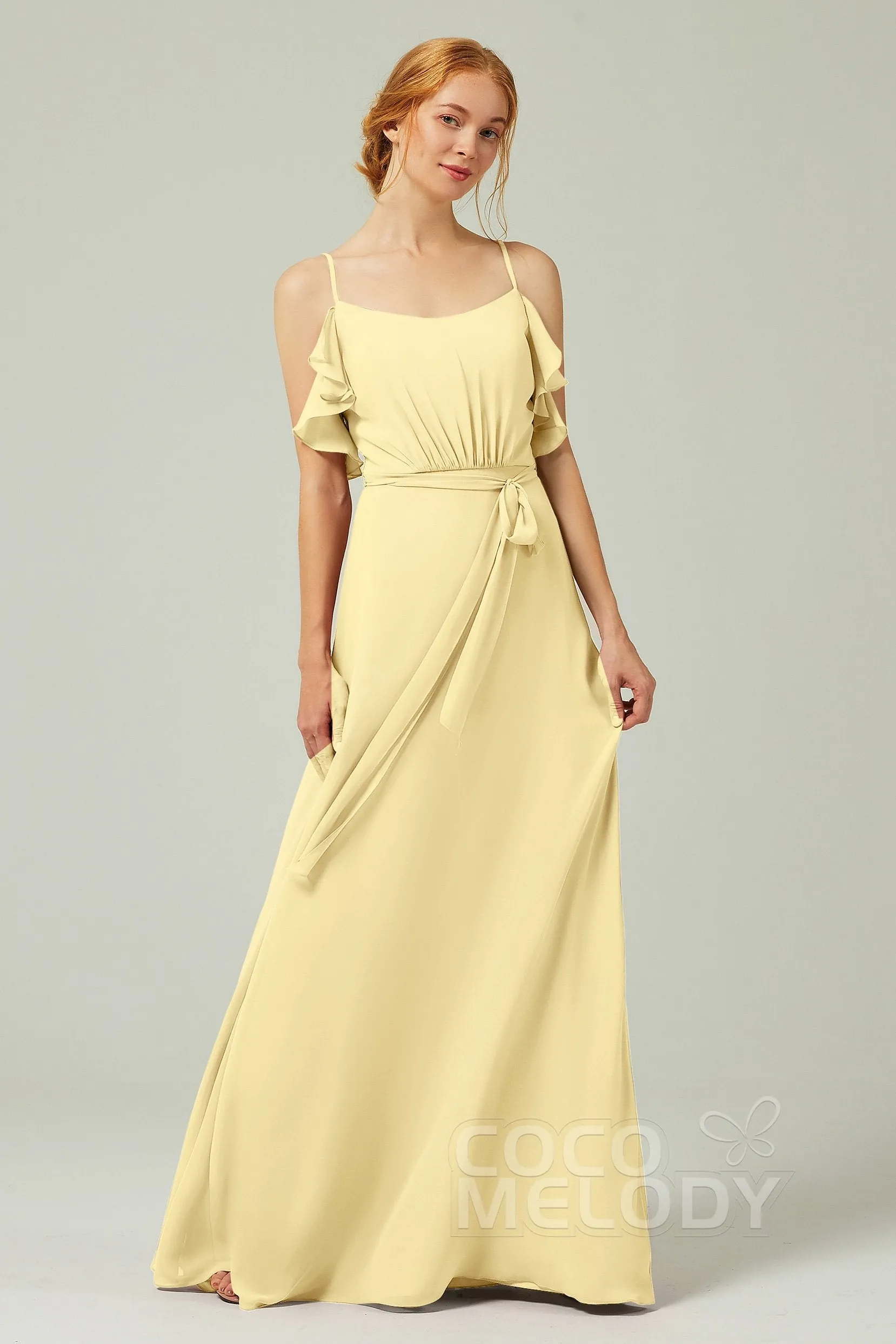 A-Line Floor Length Chiffon Bridesmaid Dress CB0299