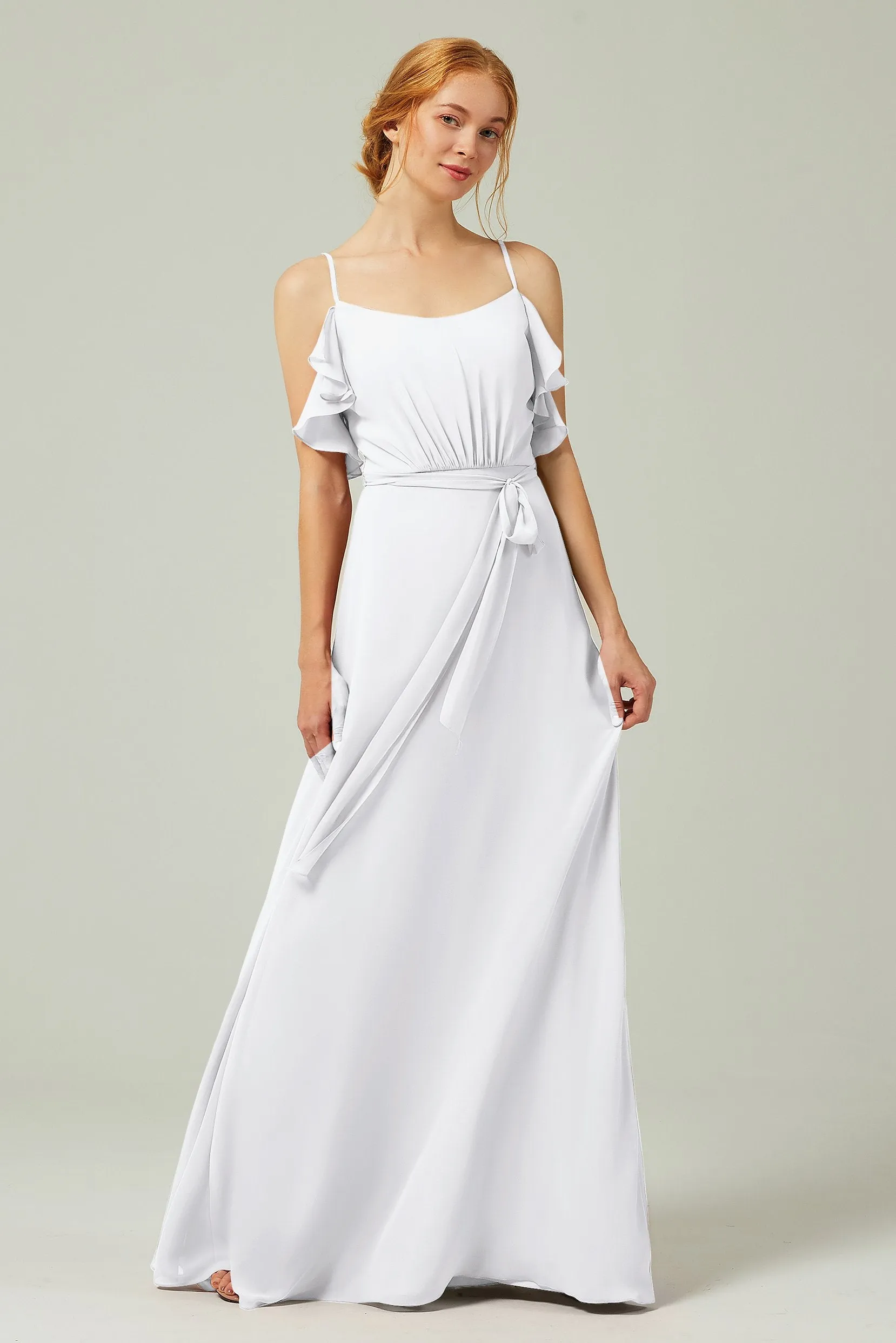 A-Line Floor Length Chiffon Bridesmaid Dress CB0299