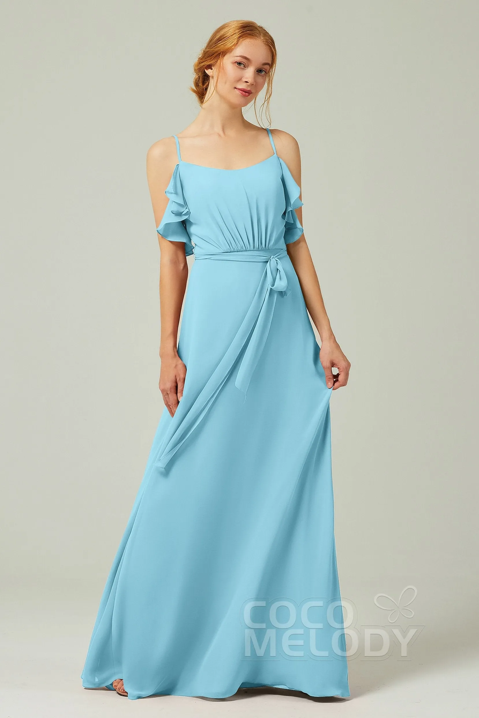 A-Line Floor Length Chiffon Bridesmaid Dress CB0299