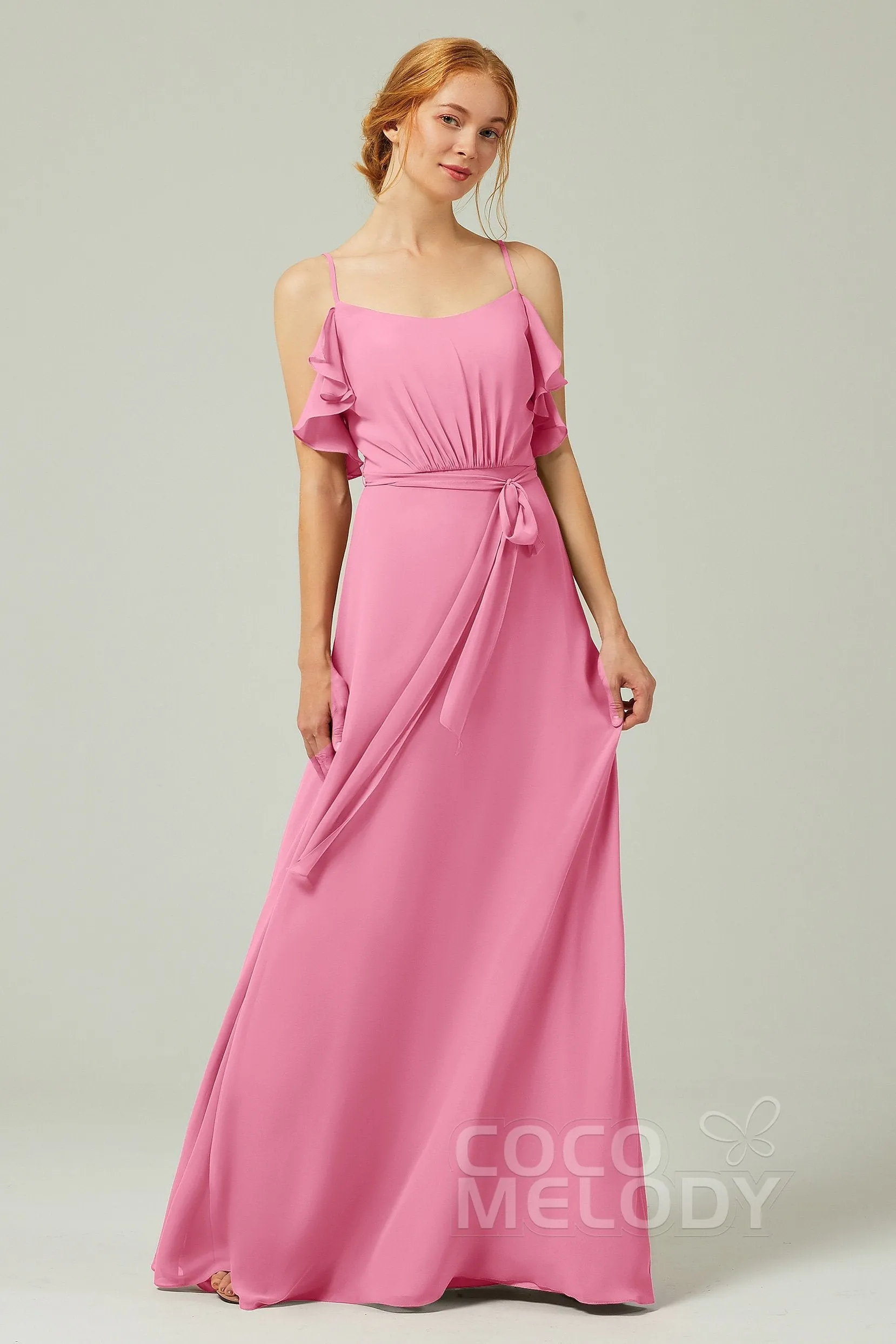 A-Line Floor Length Chiffon Bridesmaid Dress CB0299