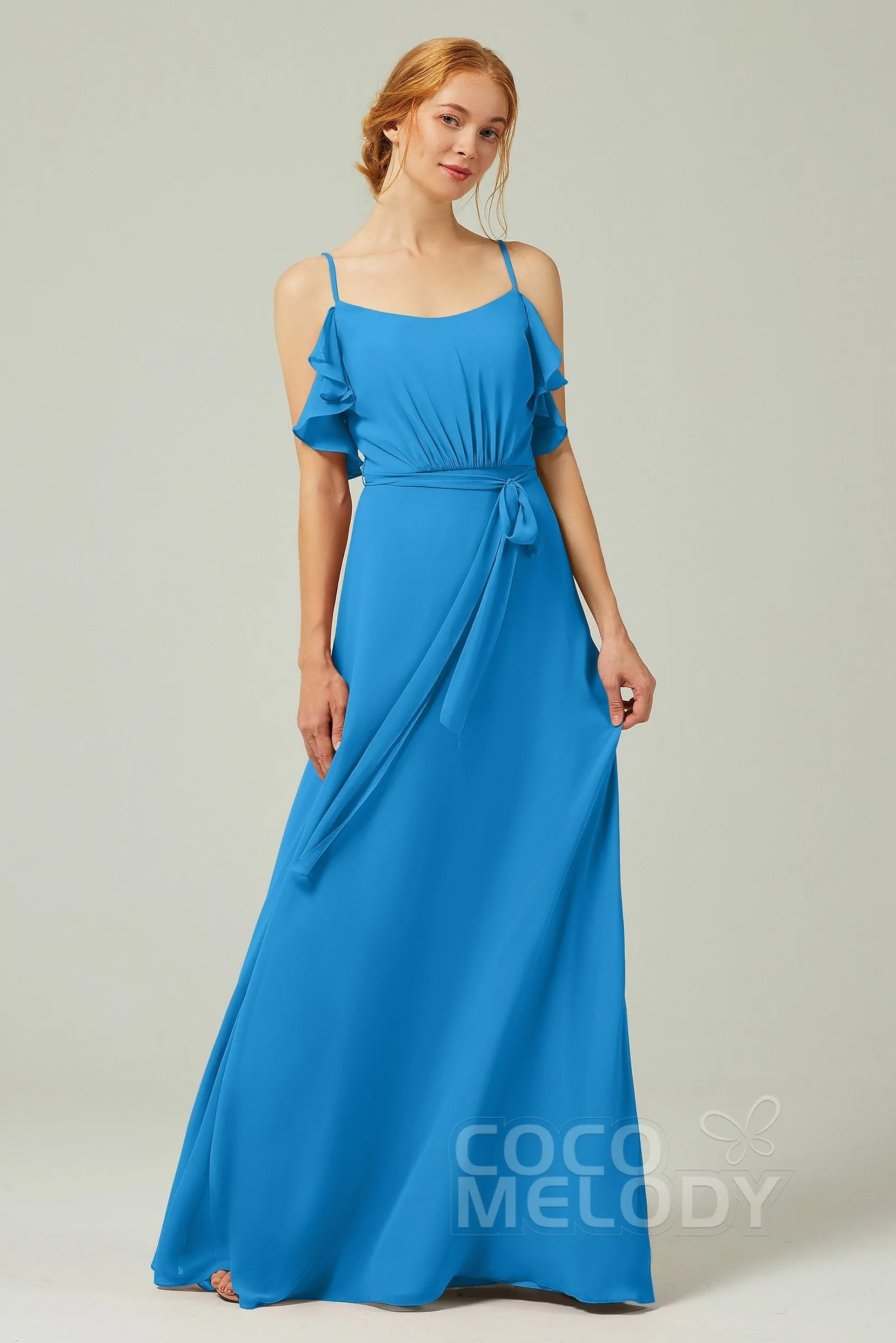 A-Line Floor Length Chiffon Bridesmaid Dress CB0299