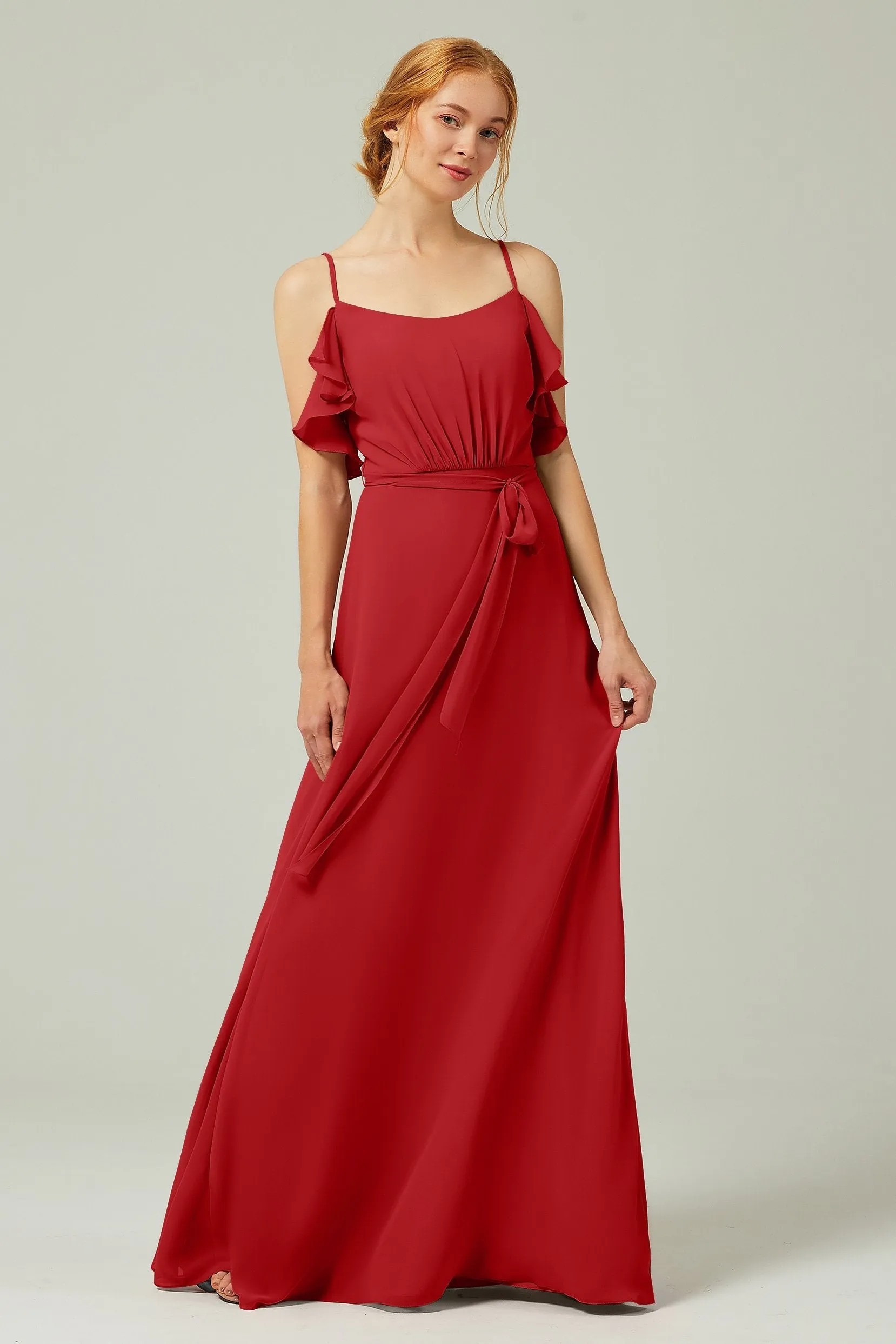 A-Line Floor Length Chiffon Bridesmaid Dress CB0299
