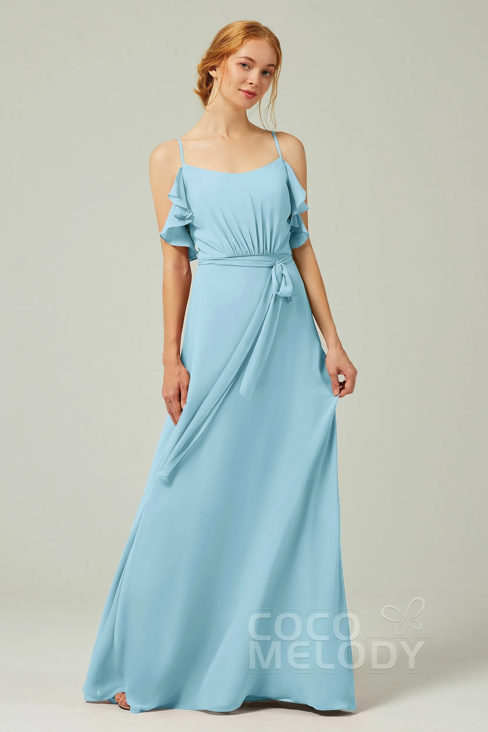 A-Line Floor Length Chiffon Bridesmaid Dress CB0299