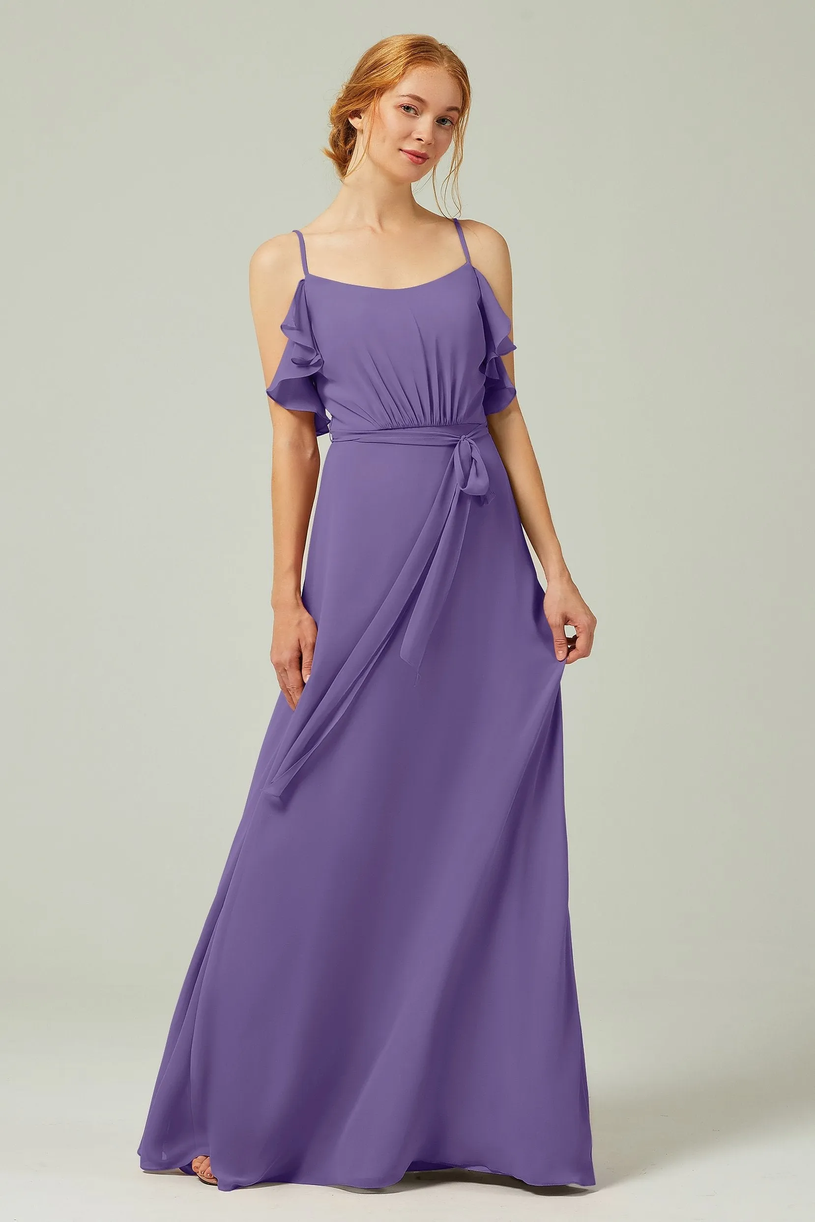 A-Line Floor Length Chiffon Bridesmaid Dress CB0299