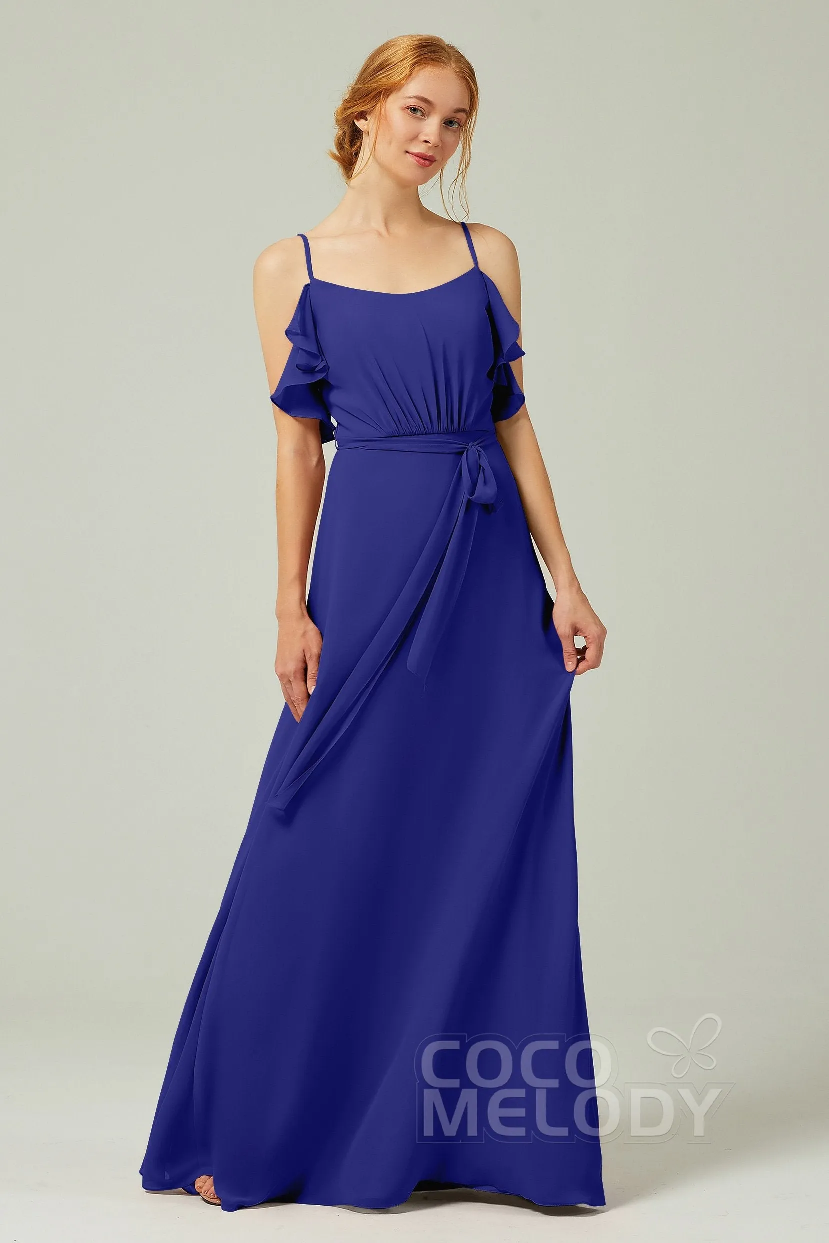 A-Line Floor Length Chiffon Bridesmaid Dress CB0299