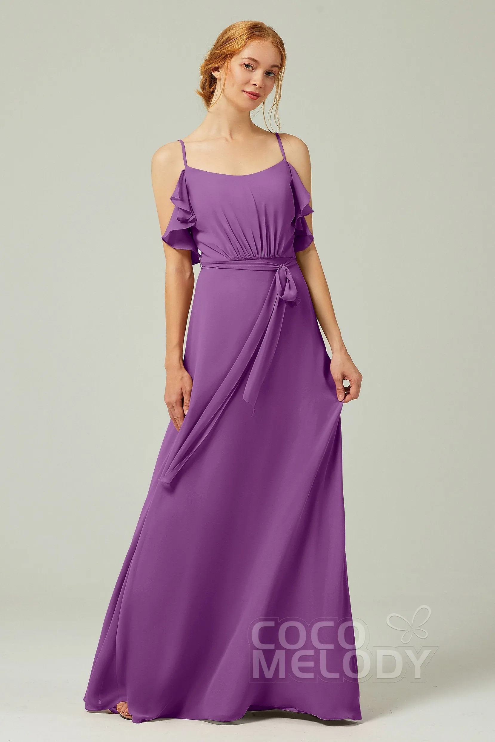 A-Line Floor Length Chiffon Bridesmaid Dress CB0299