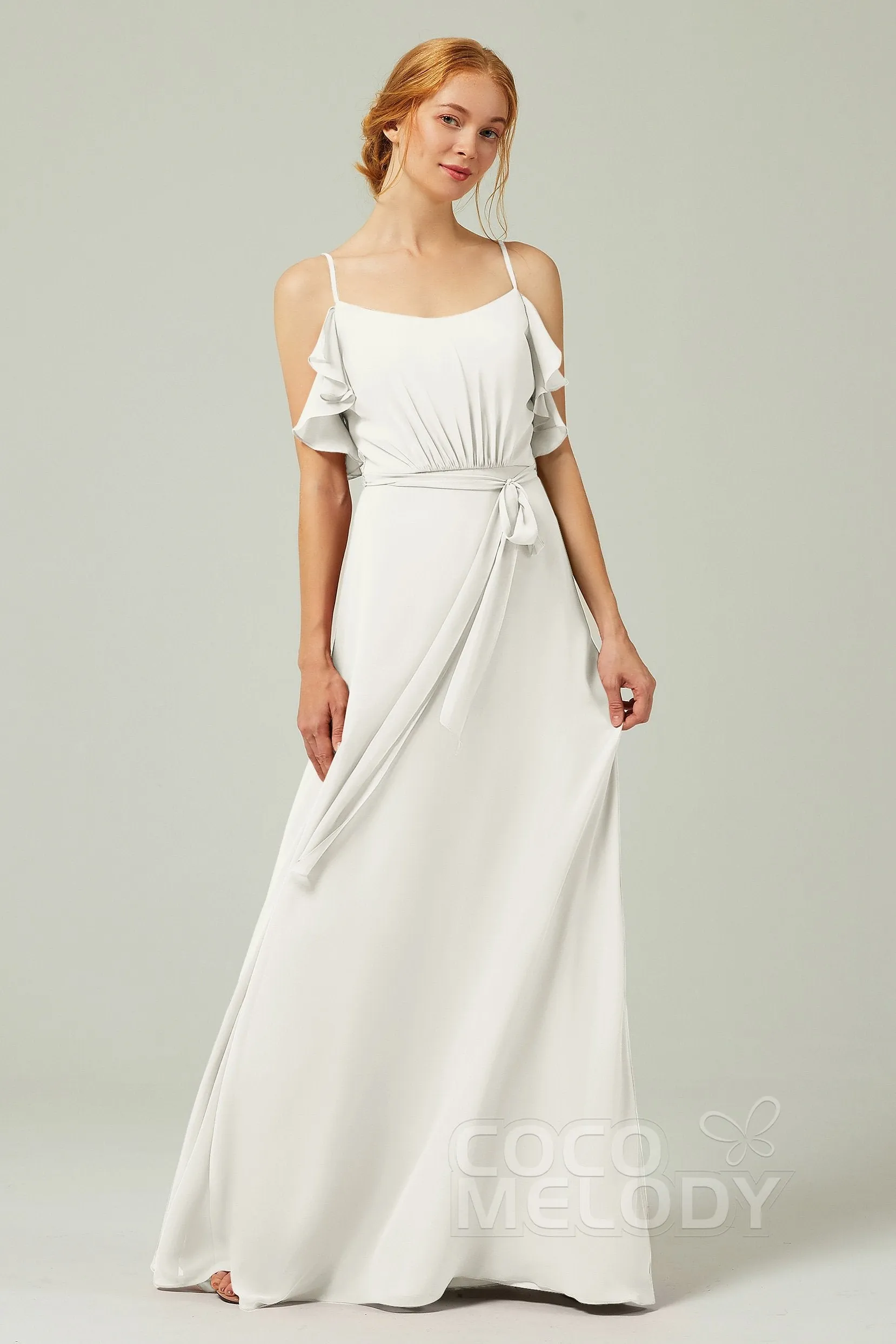 A-Line Floor Length Chiffon Bridesmaid Dress CB0299