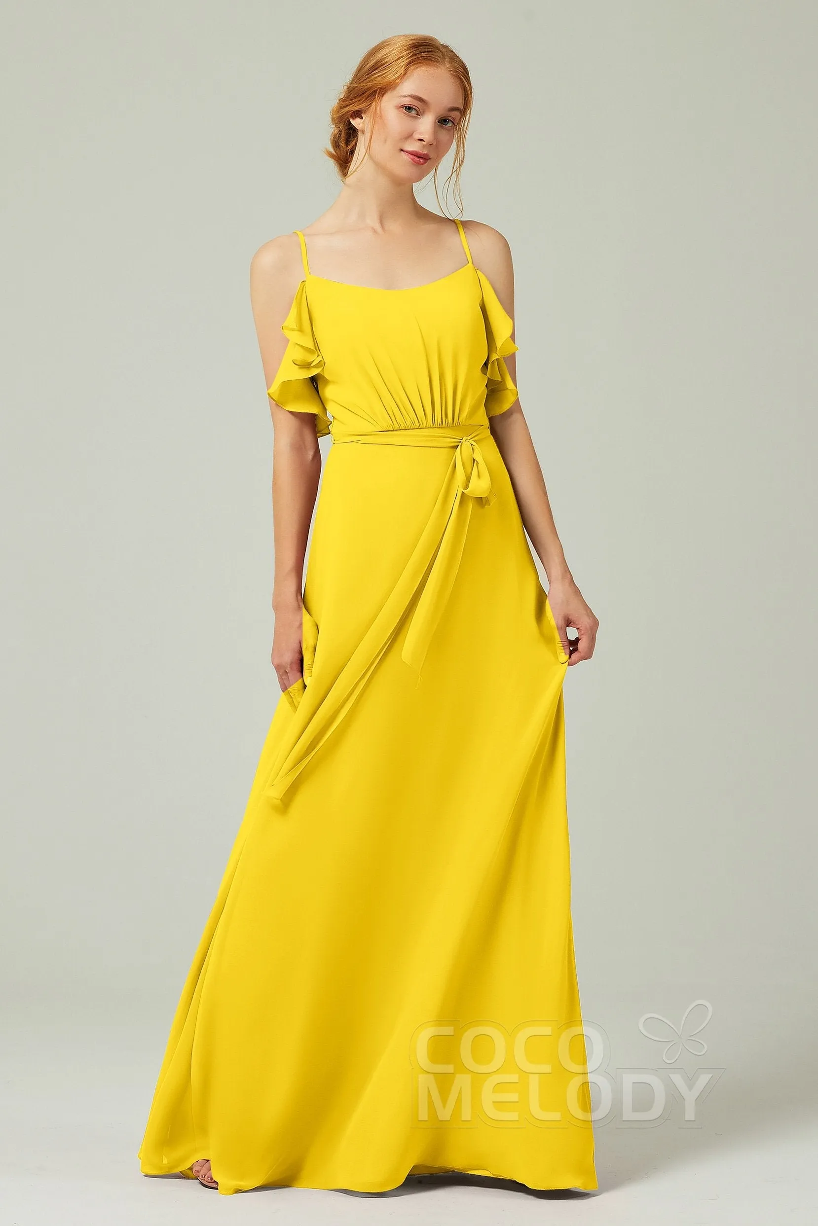 A-Line Floor Length Chiffon Bridesmaid Dress CB0299