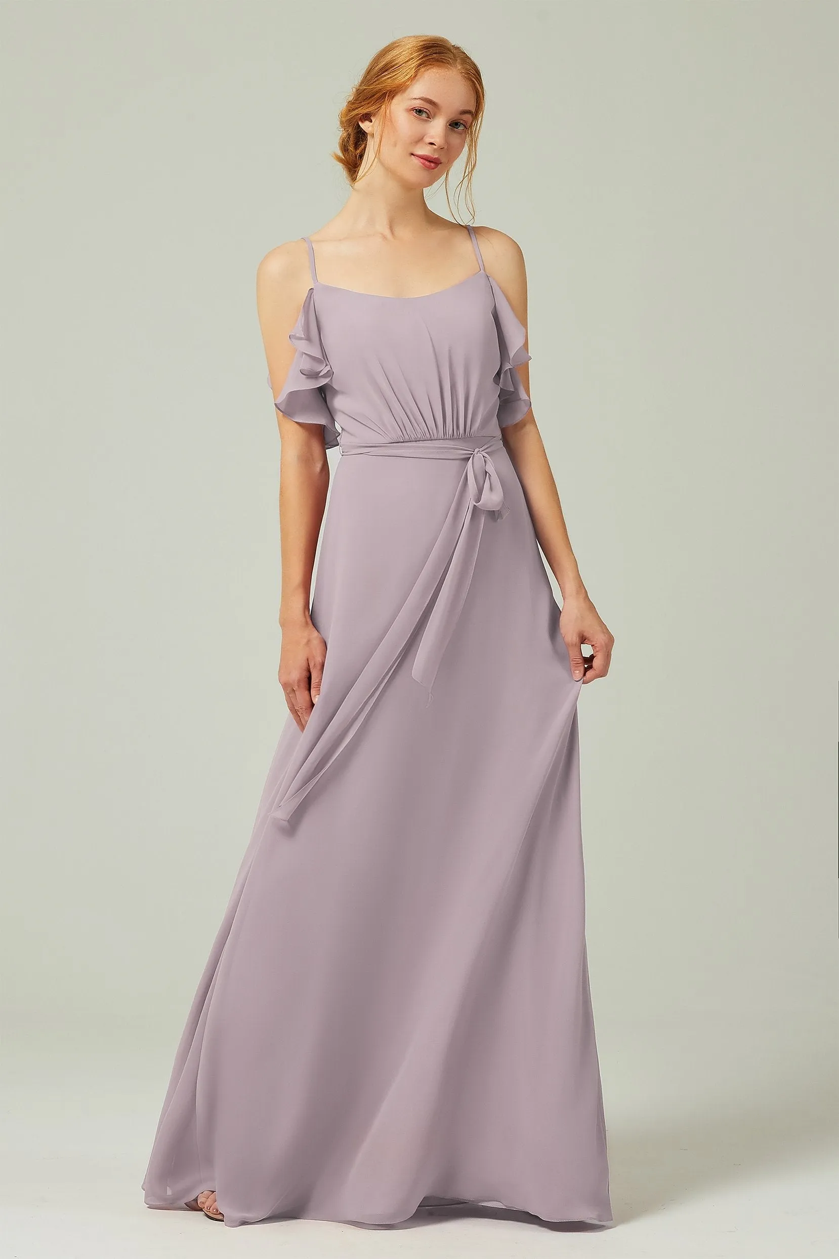 A-Line Floor Length Chiffon Bridesmaid Dress CB0299