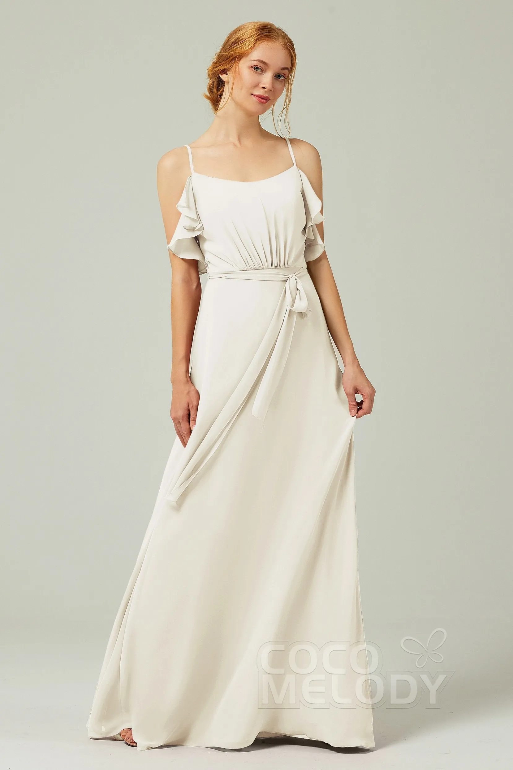 A-Line Floor Length Chiffon Bridesmaid Dress CB0299