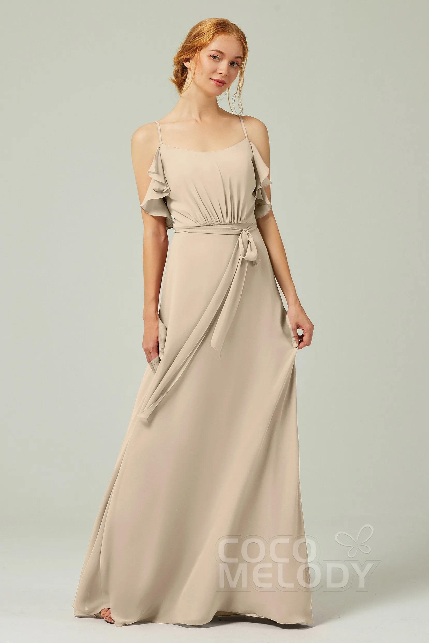 A-Line Floor Length Chiffon Bridesmaid Dress CB0299