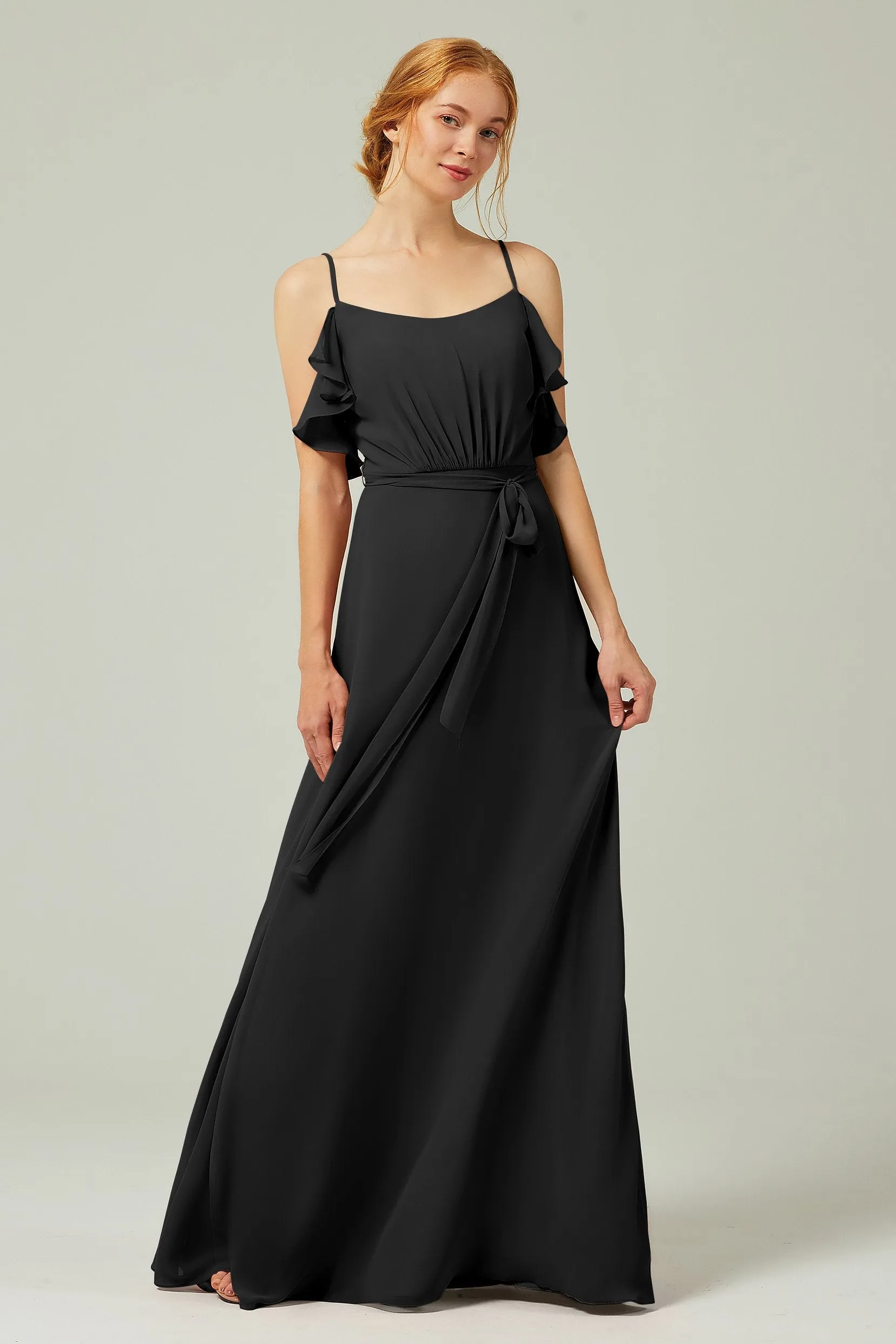A-Line Floor Length Chiffon Bridesmaid Dress CB0299