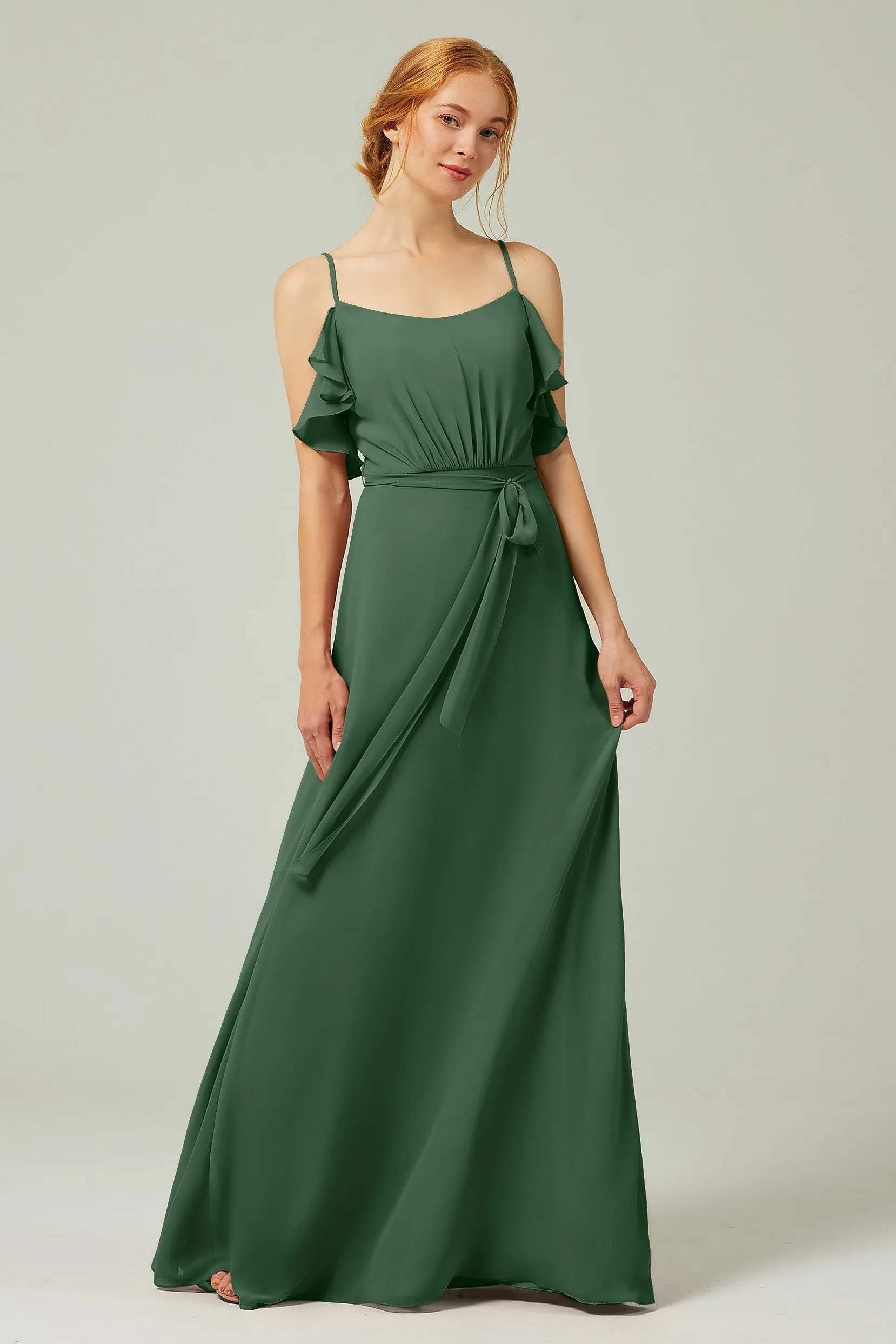 A-Line Floor Length Chiffon Bridesmaid Dress CB0299