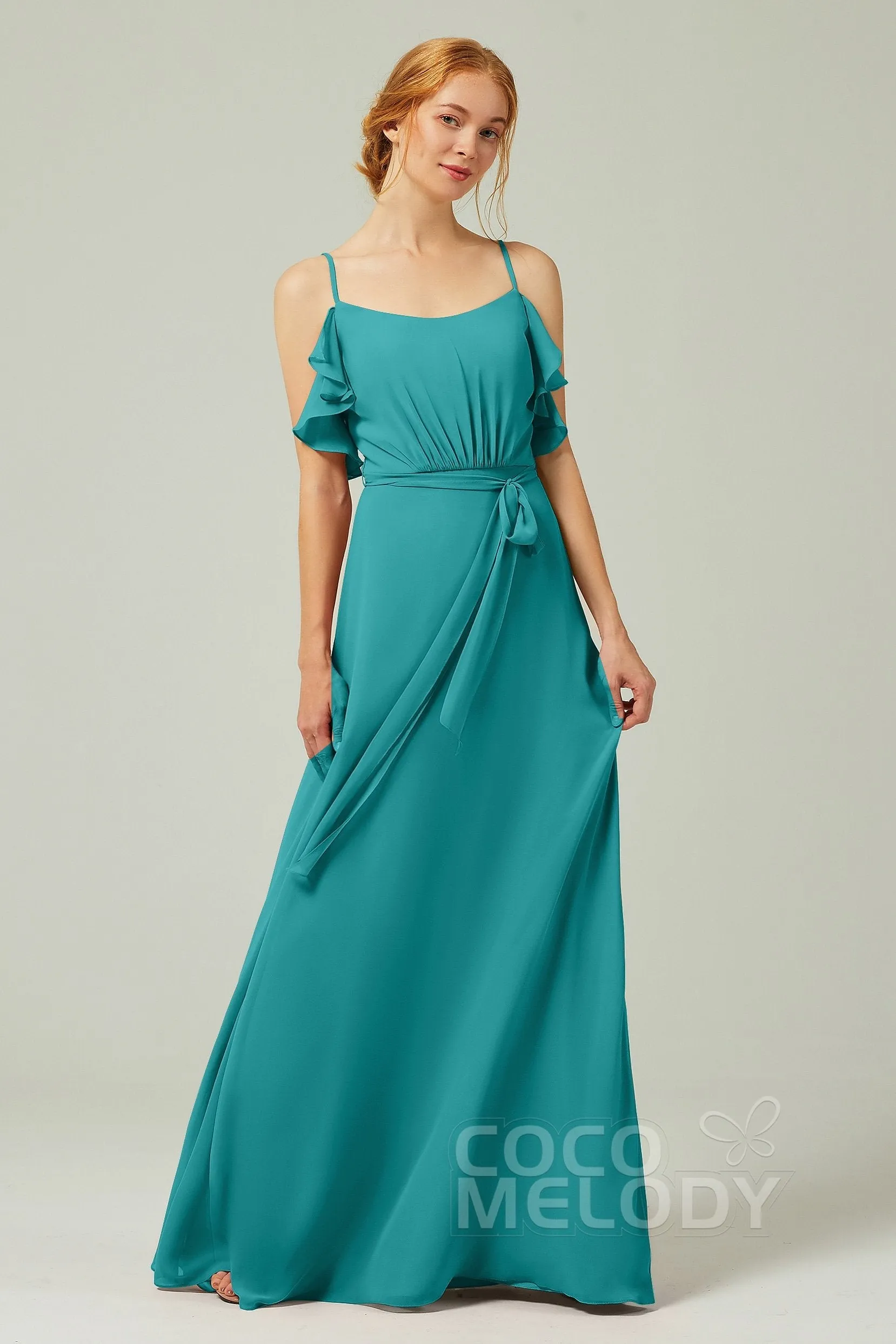 A-Line Floor Length Chiffon Bridesmaid Dress CB0299