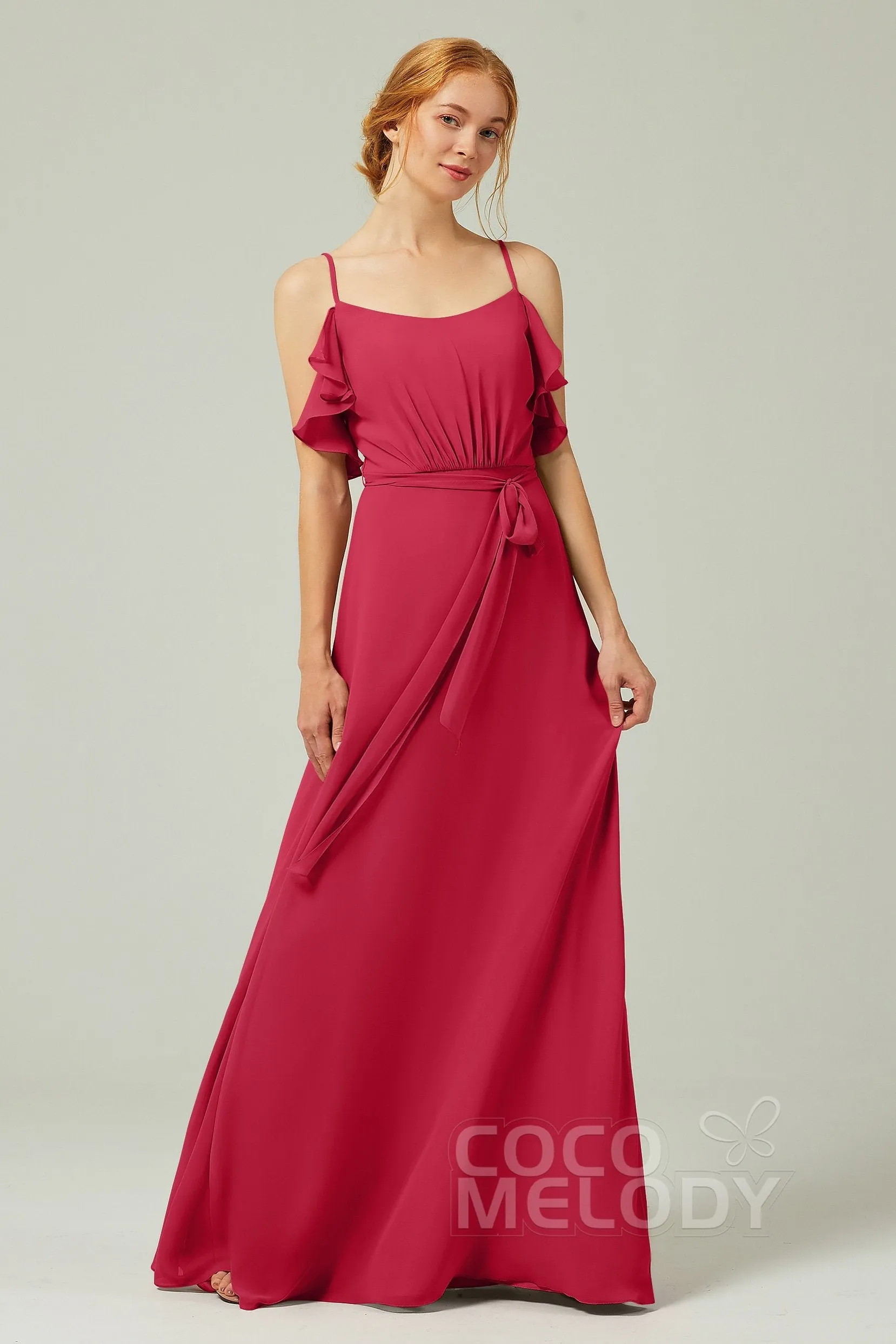 A-Line Floor Length Chiffon Bridesmaid Dress CB0299