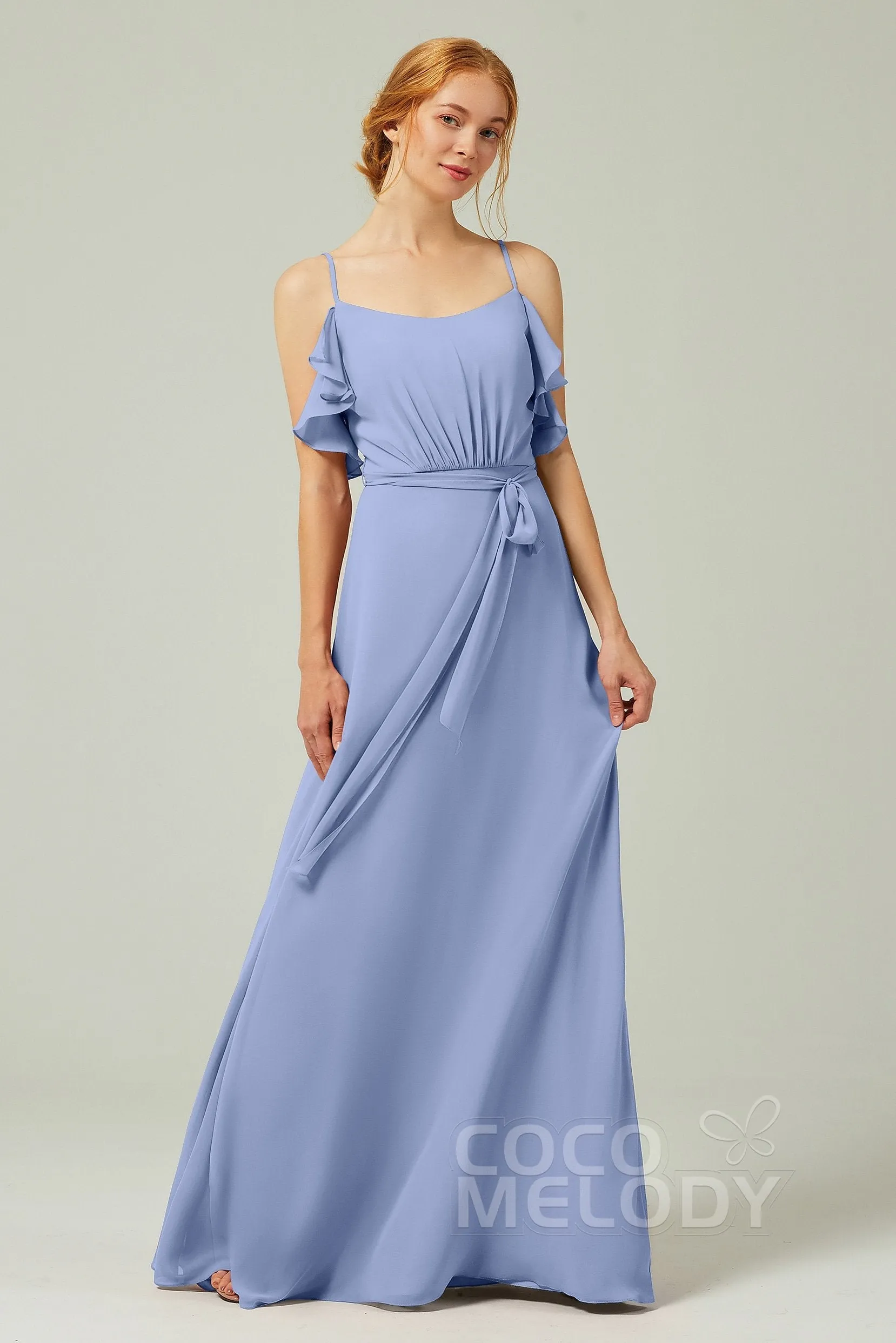 A-Line Floor Length Chiffon Bridesmaid Dress CB0299