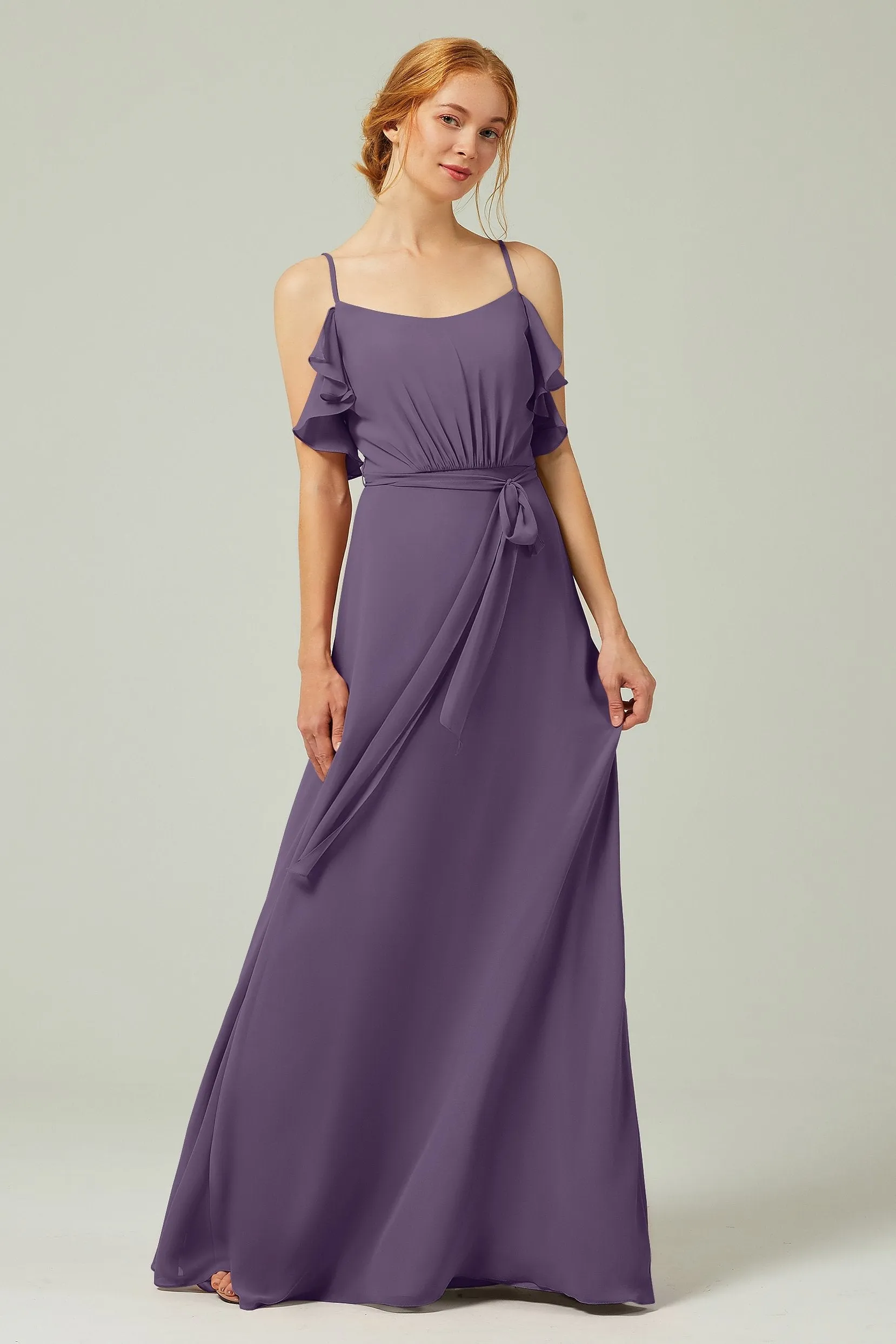 A-Line Floor Length Chiffon Bridesmaid Dress CB0299