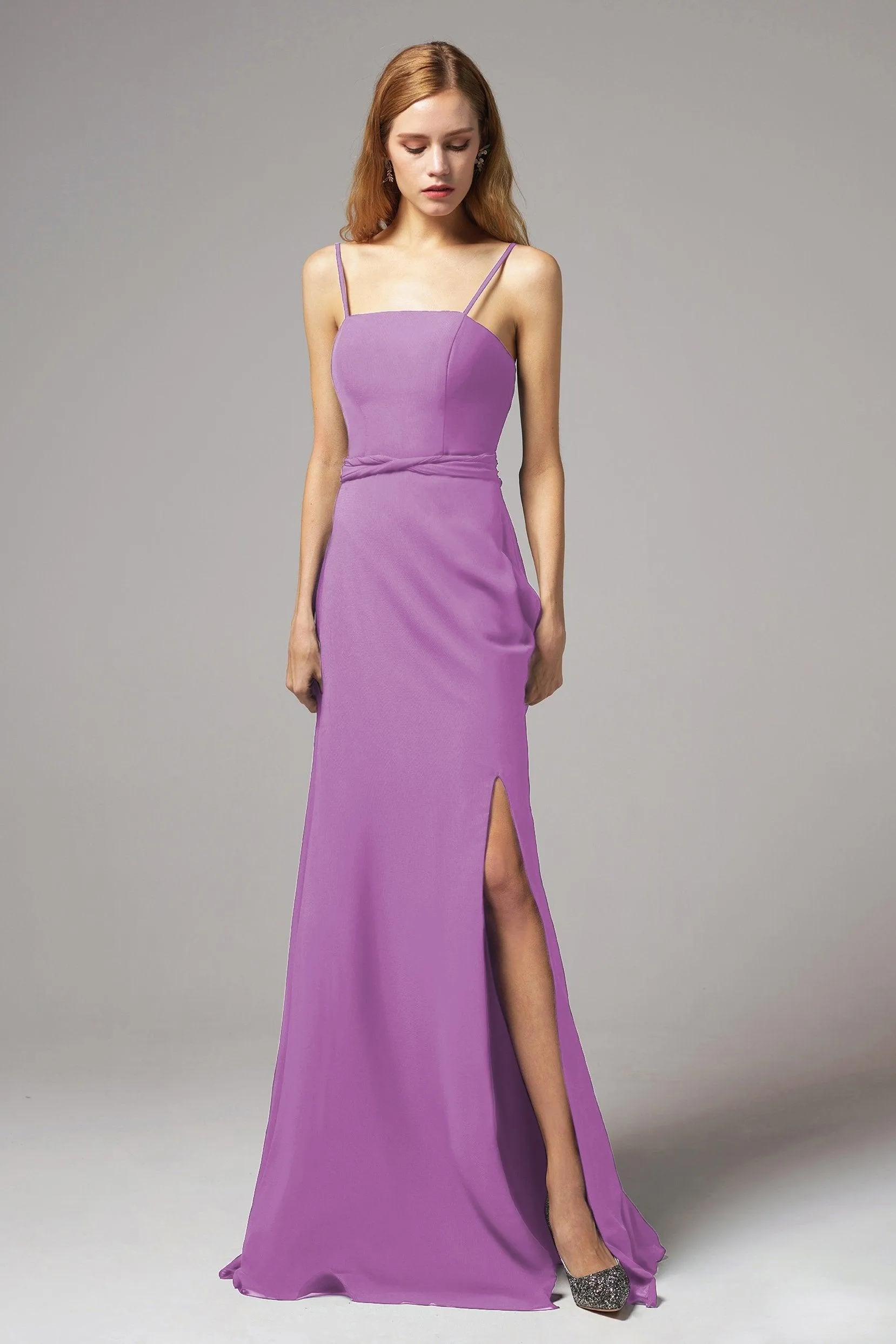 A-Line Floor Length Chiffon Bridesmaid Dress CB0414
