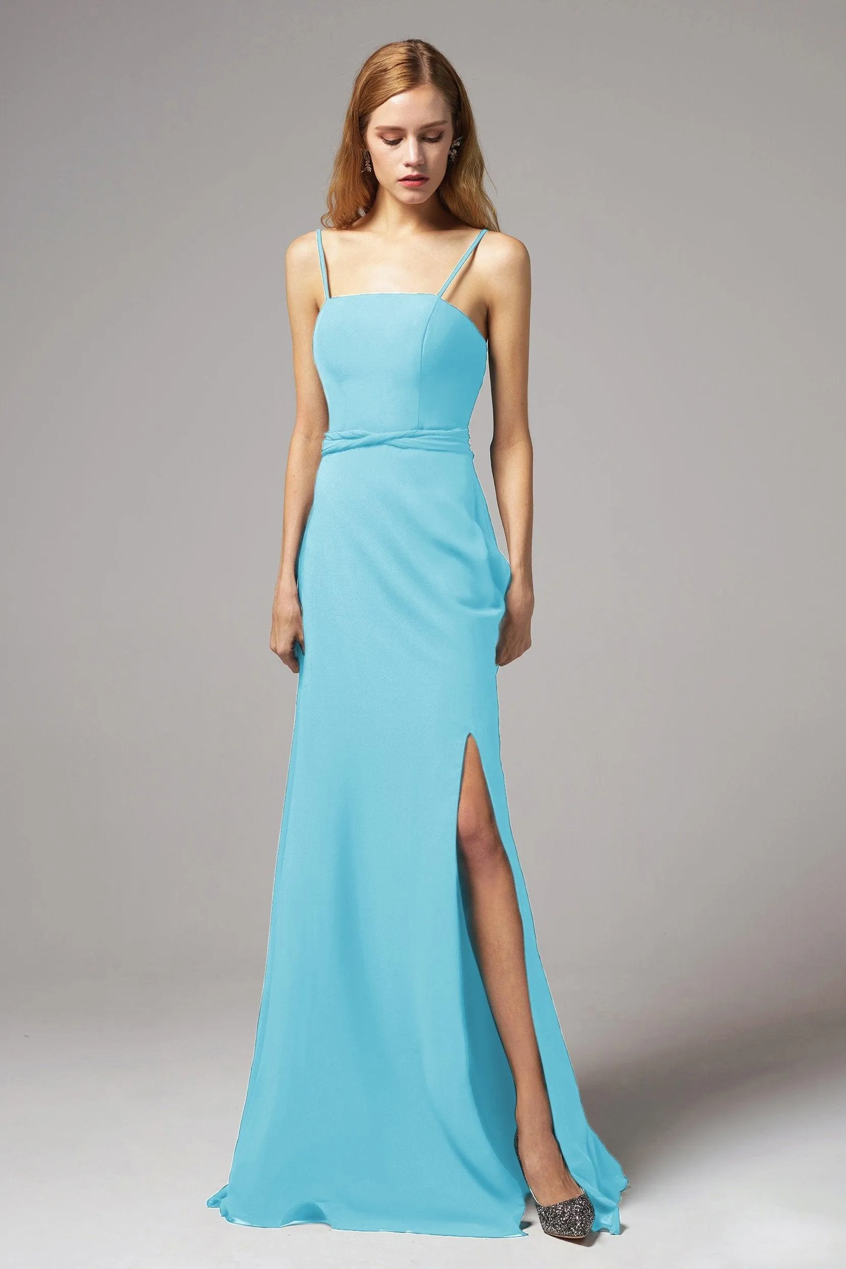 A-Line Floor Length Chiffon Bridesmaid Dress CB0414