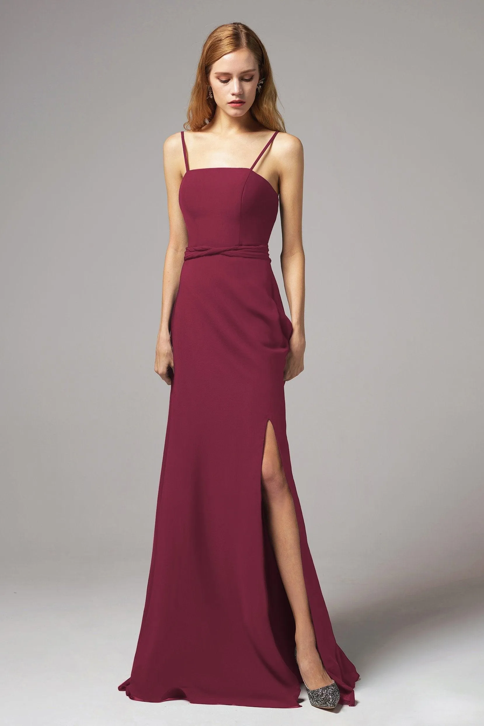 A-Line Floor Length Chiffon Bridesmaid Dress CB0414