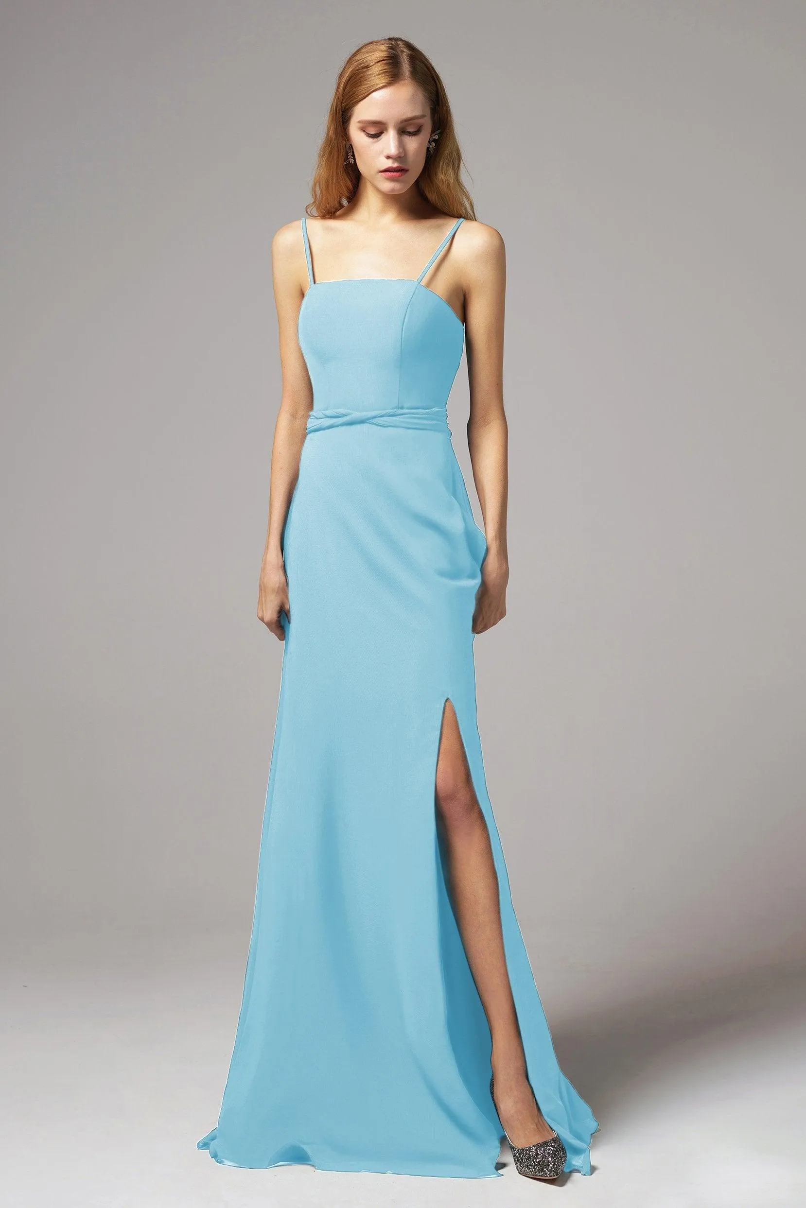 A-Line Floor Length Chiffon Bridesmaid Dress CB0414