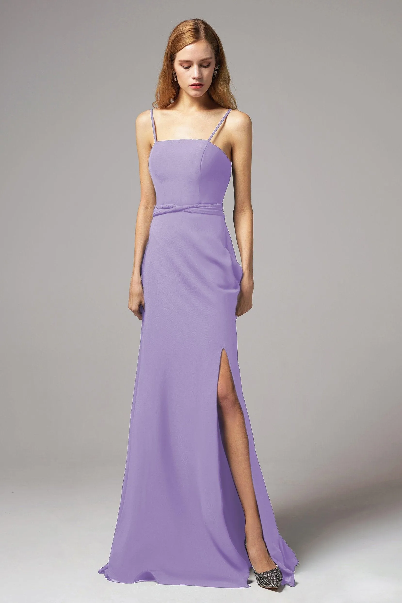 A-Line Floor Length Chiffon Bridesmaid Dress CB0414