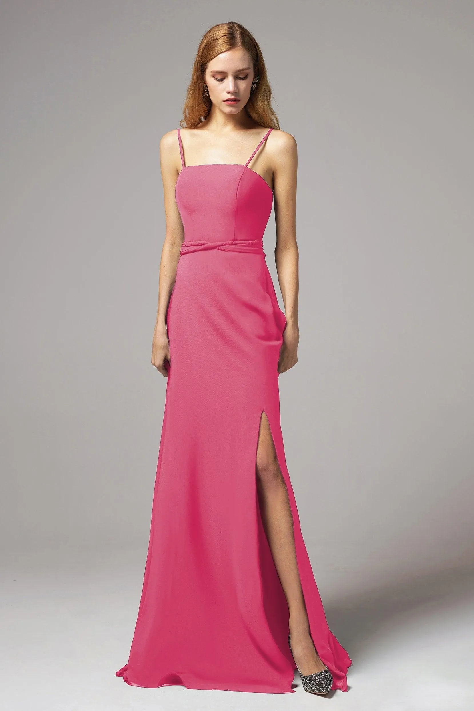 A-Line Floor Length Chiffon Bridesmaid Dress CB0414