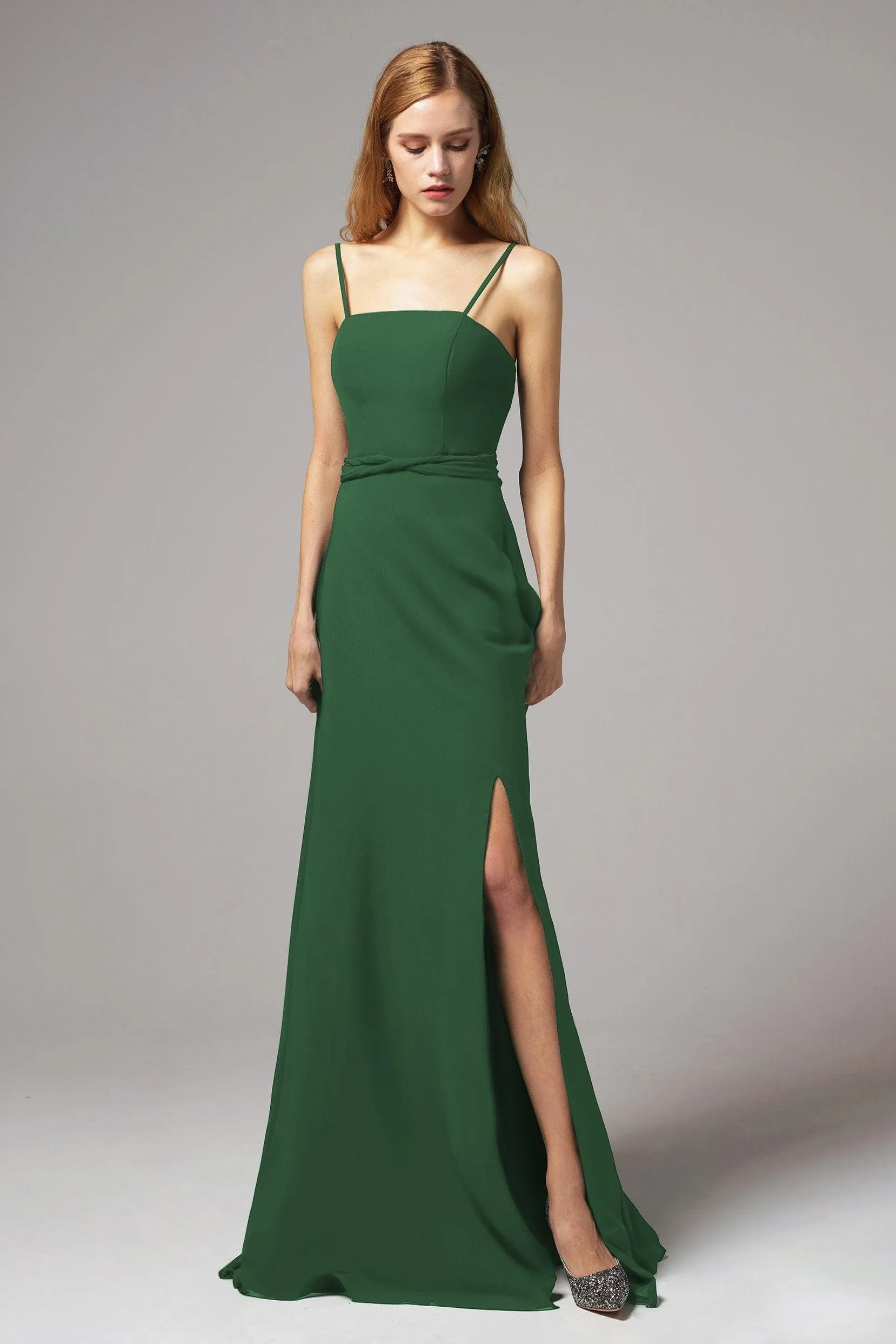 A-Line Floor Length Chiffon Bridesmaid Dress CB0414