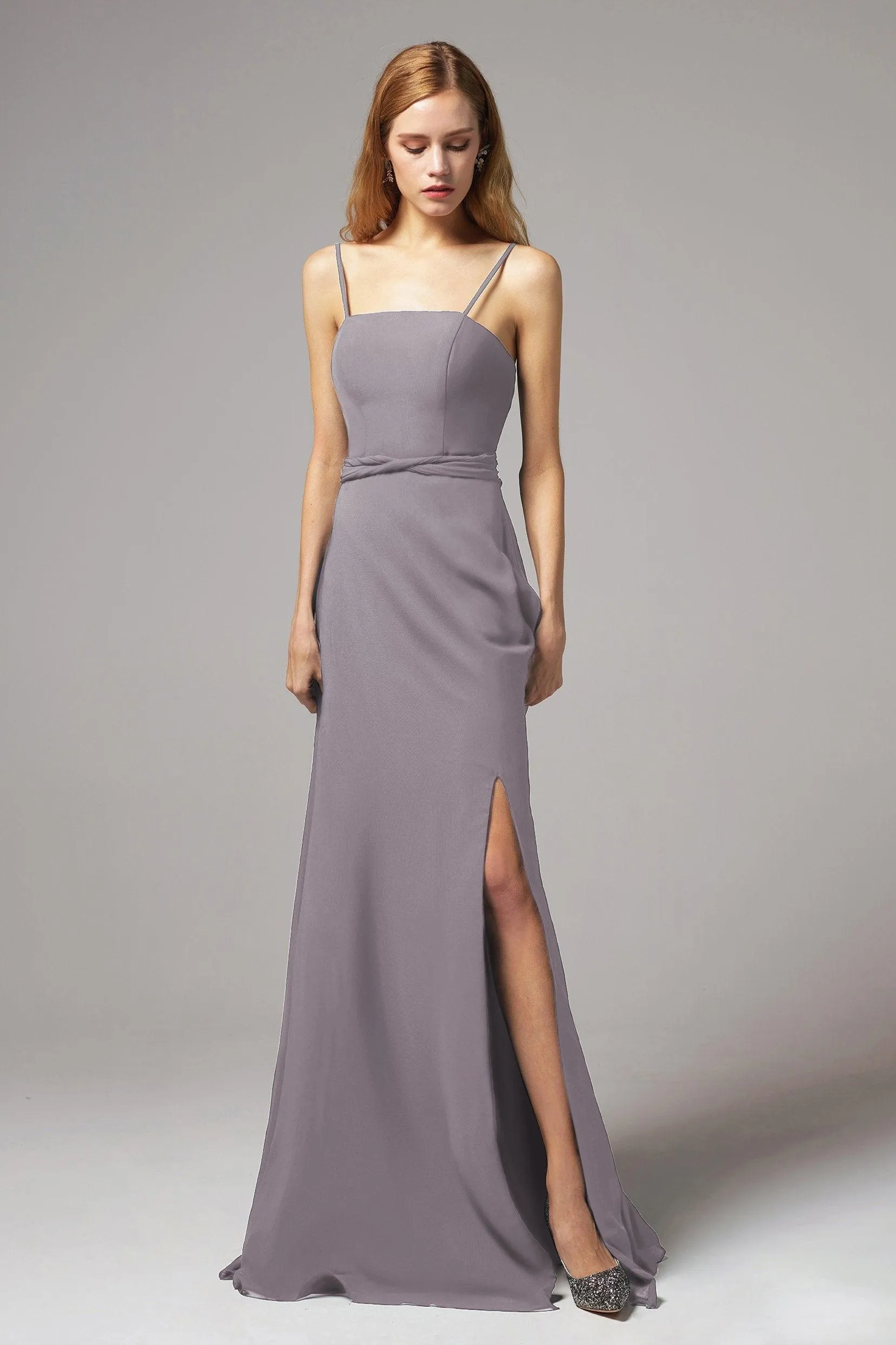 A-Line Floor Length Chiffon Bridesmaid Dress CB0414
