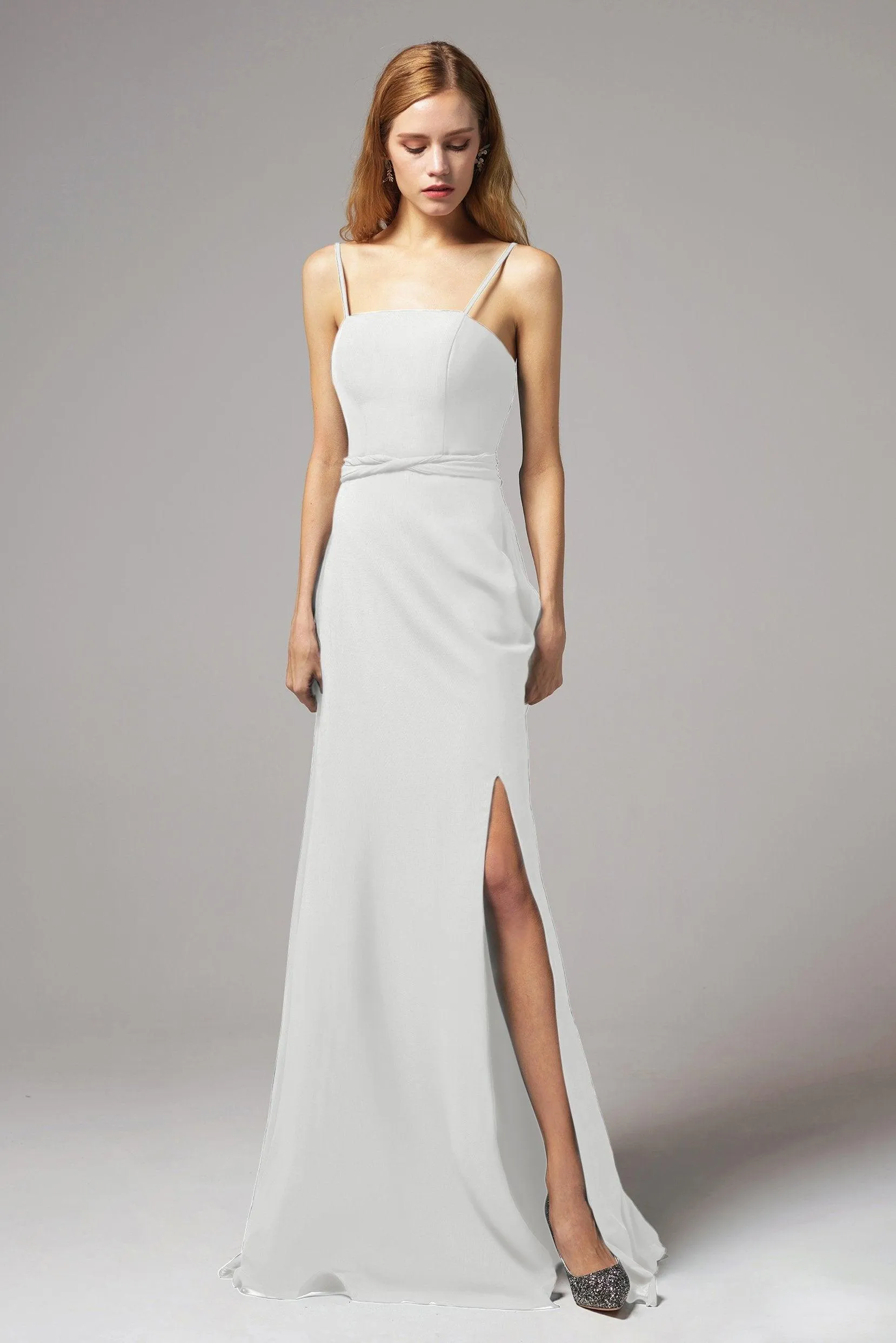 A-Line Floor Length Chiffon Bridesmaid Dress CB0414