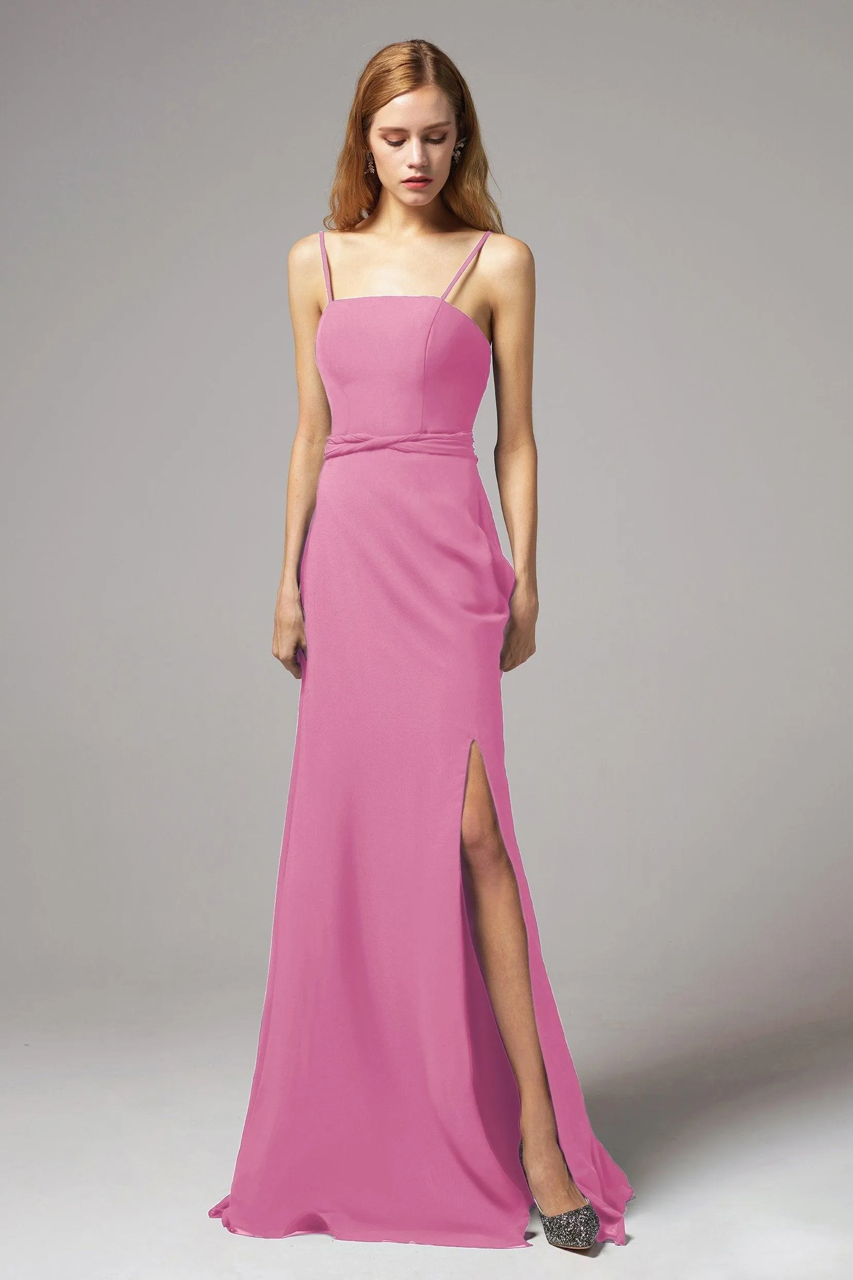 A-Line Floor Length Chiffon Bridesmaid Dress CB0414