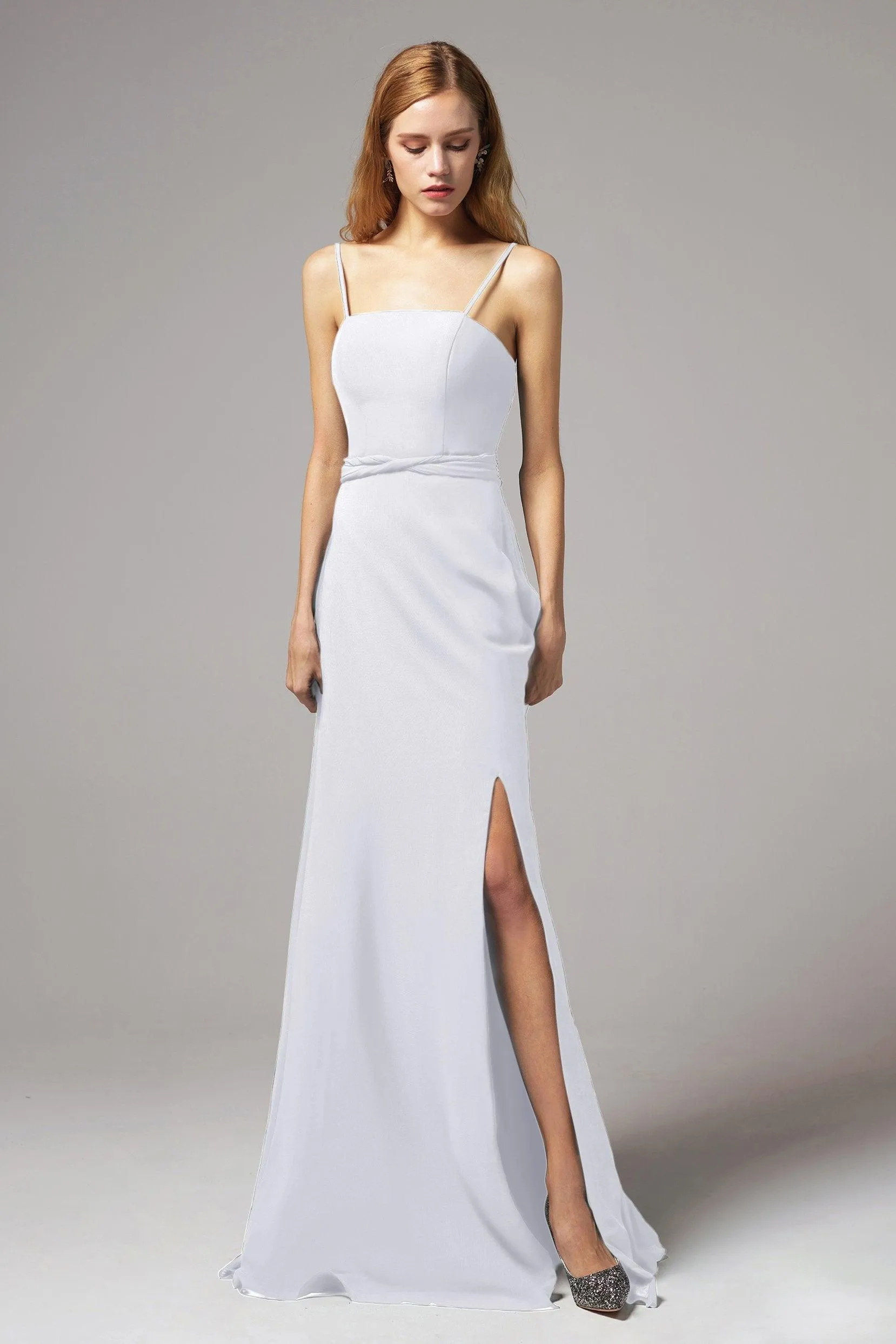 A-Line Floor Length Chiffon Bridesmaid Dress CB0414