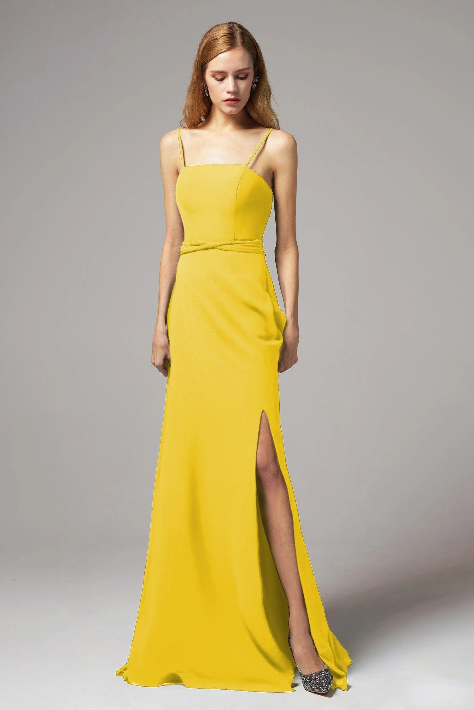 A-Line Floor Length Chiffon Bridesmaid Dress CB0414