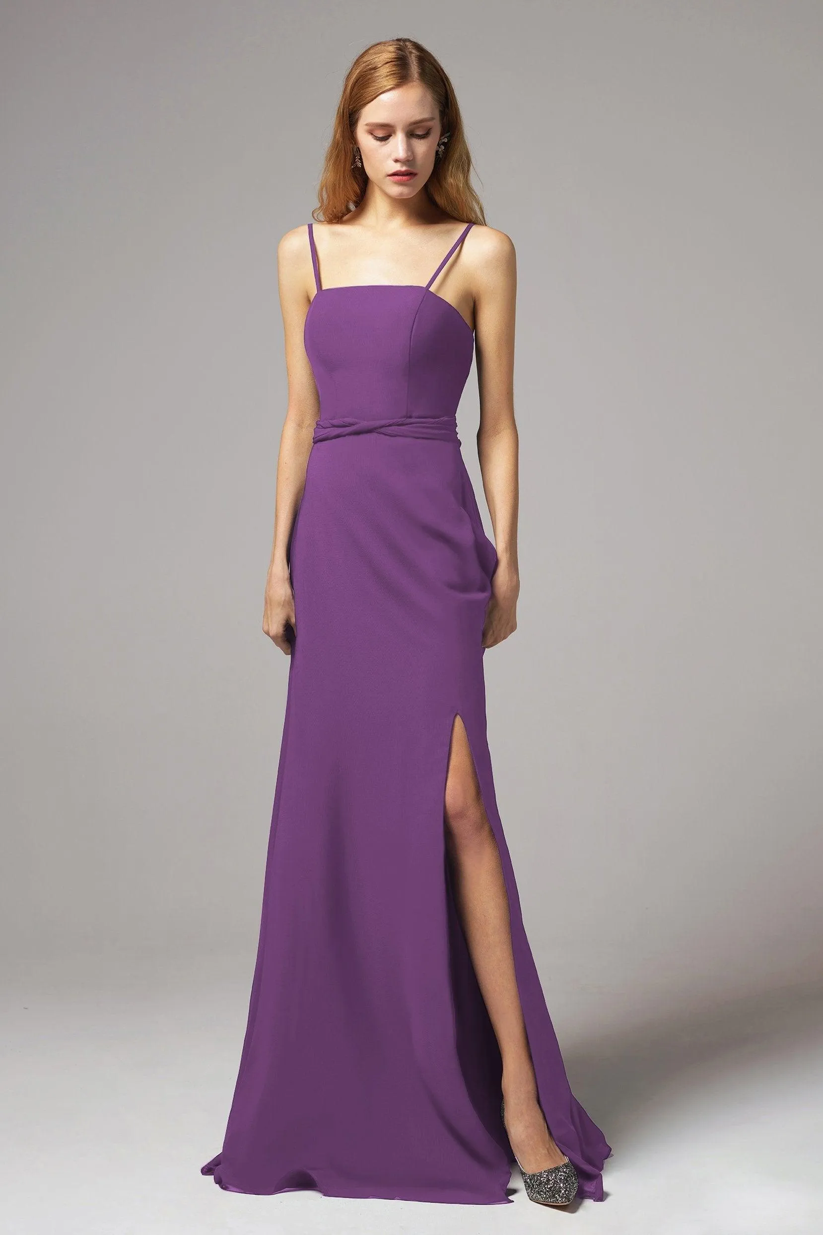 A-Line Floor Length Chiffon Bridesmaid Dress CB0414