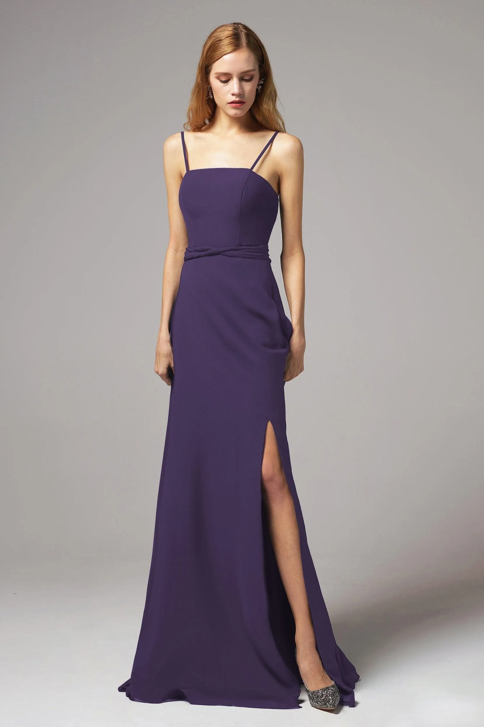 A-Line Floor Length Chiffon Bridesmaid Dress CB0414
